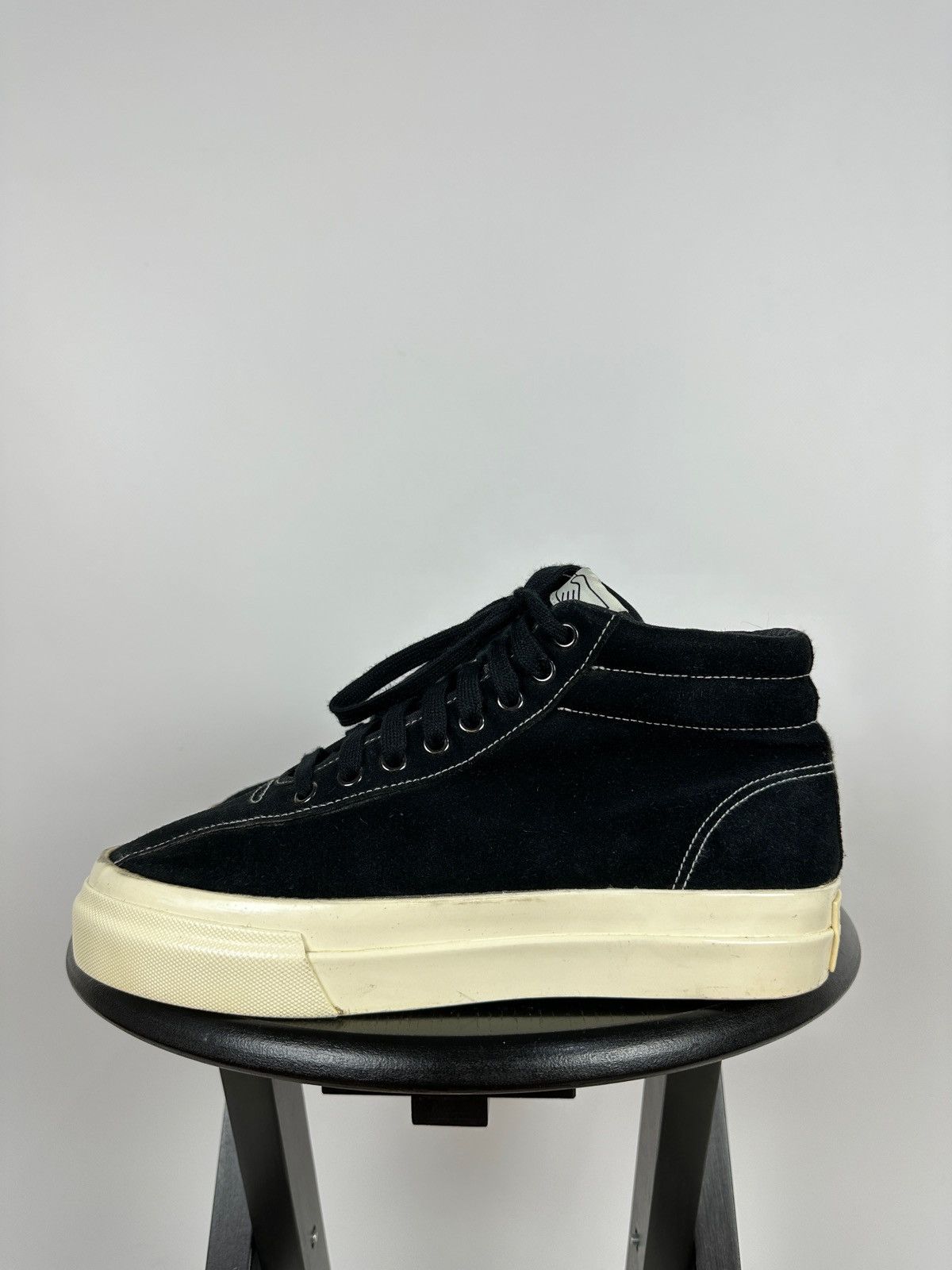Stepney Workers Club Stepney Workers Club Black Suede Hi-Top Sneakers Size US 7 / EU 40 - 4 Thumbnail