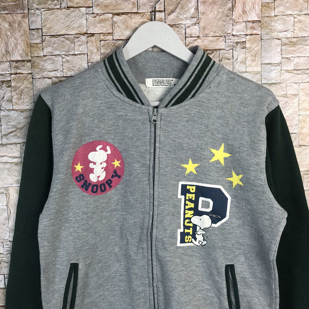 Peanuts Peanuts Snoppy Grey Bombers varsity Jacket #A166 Size US S / EU 44-46 / 1 - 5 Thumbnail