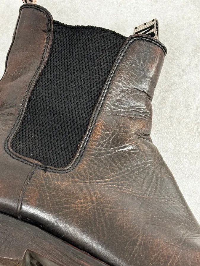 Dirk Bikkembergs 2000s Bikkembergs Brown Faded Leather Ankle Boots Size US 6 / EU 39 - 4 Thumbnail