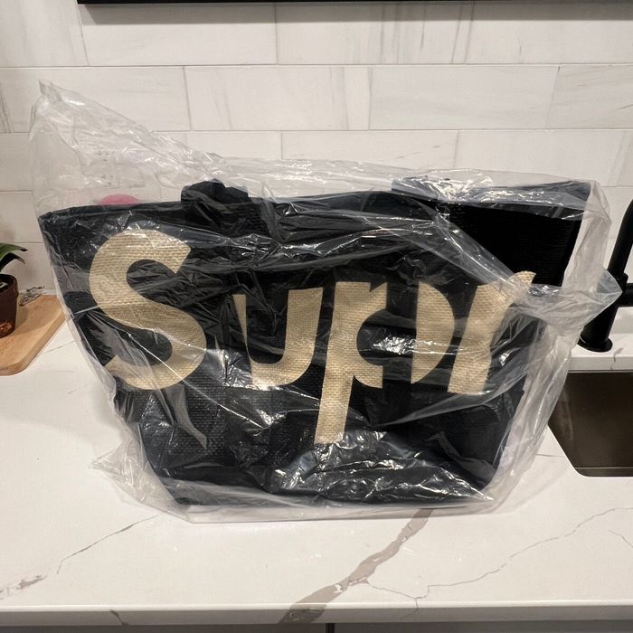 Supreme Supreme Raffia Tote Bag Black SS20 | Grailed