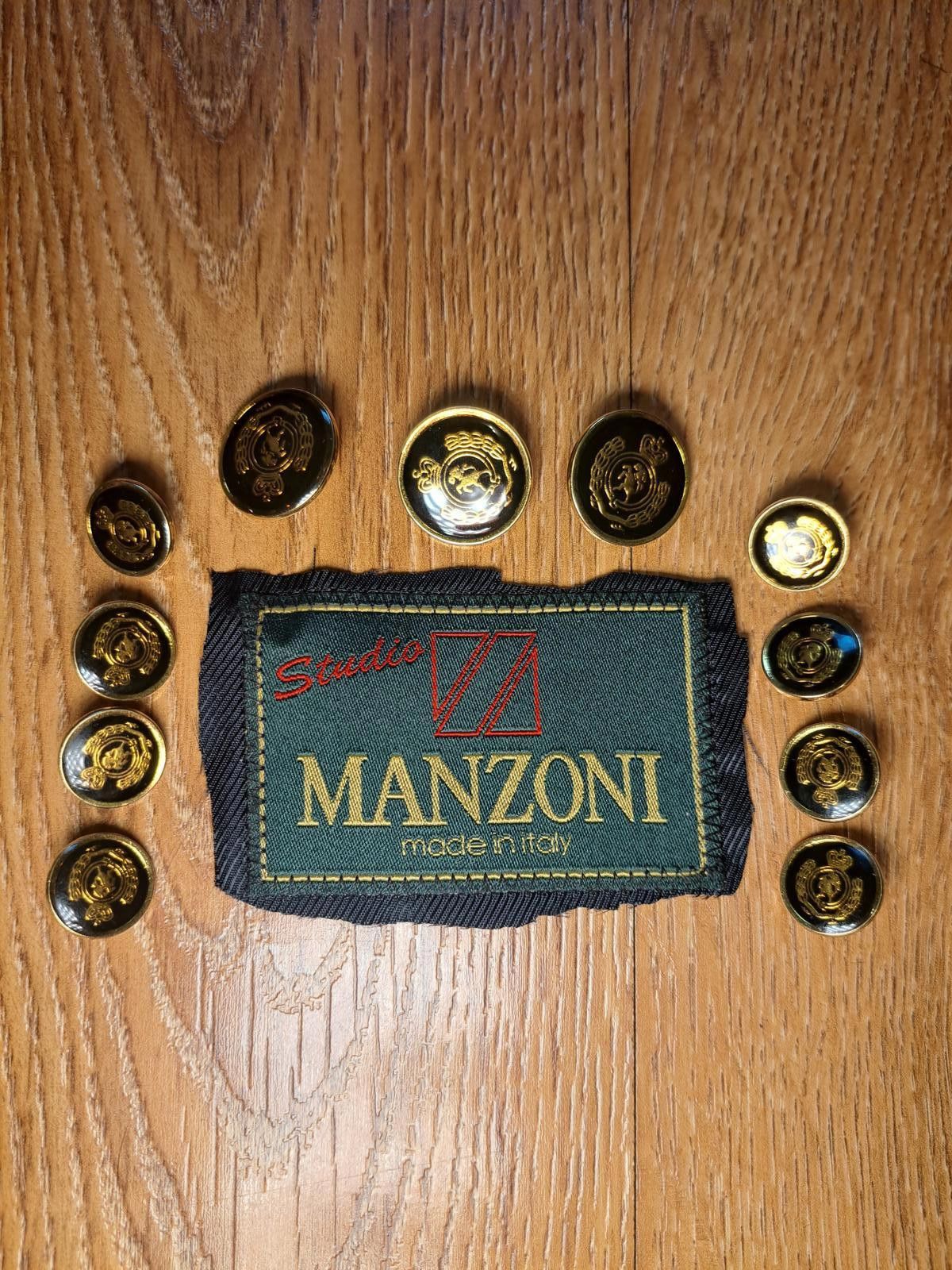 Gianni Manzoni Manzoni 3 Button Blazer Gold Blue Buttons Crest 11 Pieces Size ONE SIZE - 1 Preview