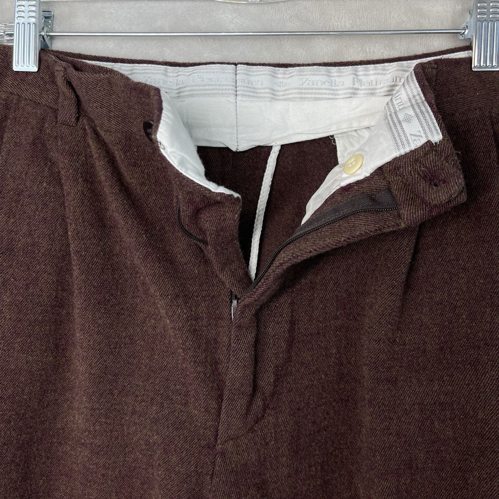 Zanella Zanella Platinum Duncan Burgandy Wool Dress Pants Italy Size US 36 / EU 52 - 6 Thumbnail