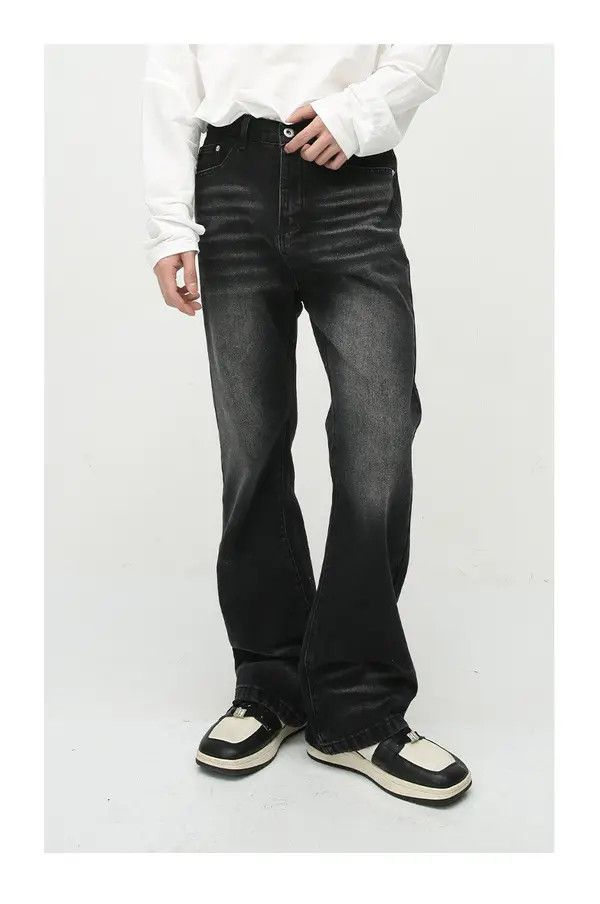 Japanese Brand Hitomi x Miku Men's loose distressed washed flared jeans Size US 32 / EU 48 - 3 Thumbnail