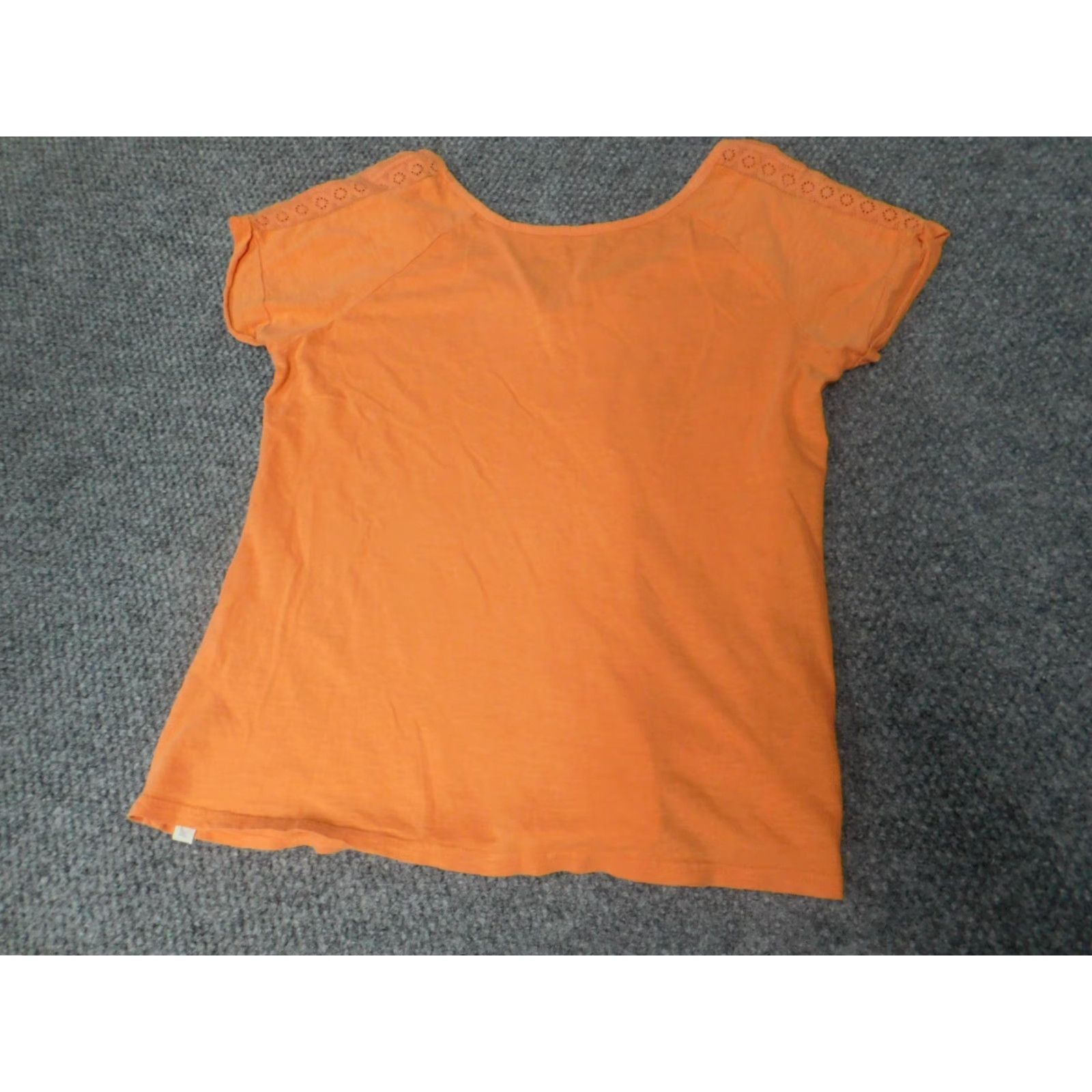 Eddie Bauer Eddie Bauer Womens Shirt PM Petites Orange Stretch Outdoors Crew Neck Casual Short Sleeve Blouse Button Cotton Rayon Basic Outdoor Women Mens? Size M / US 6-8 / IT 42-44 - 7 Thumbnail