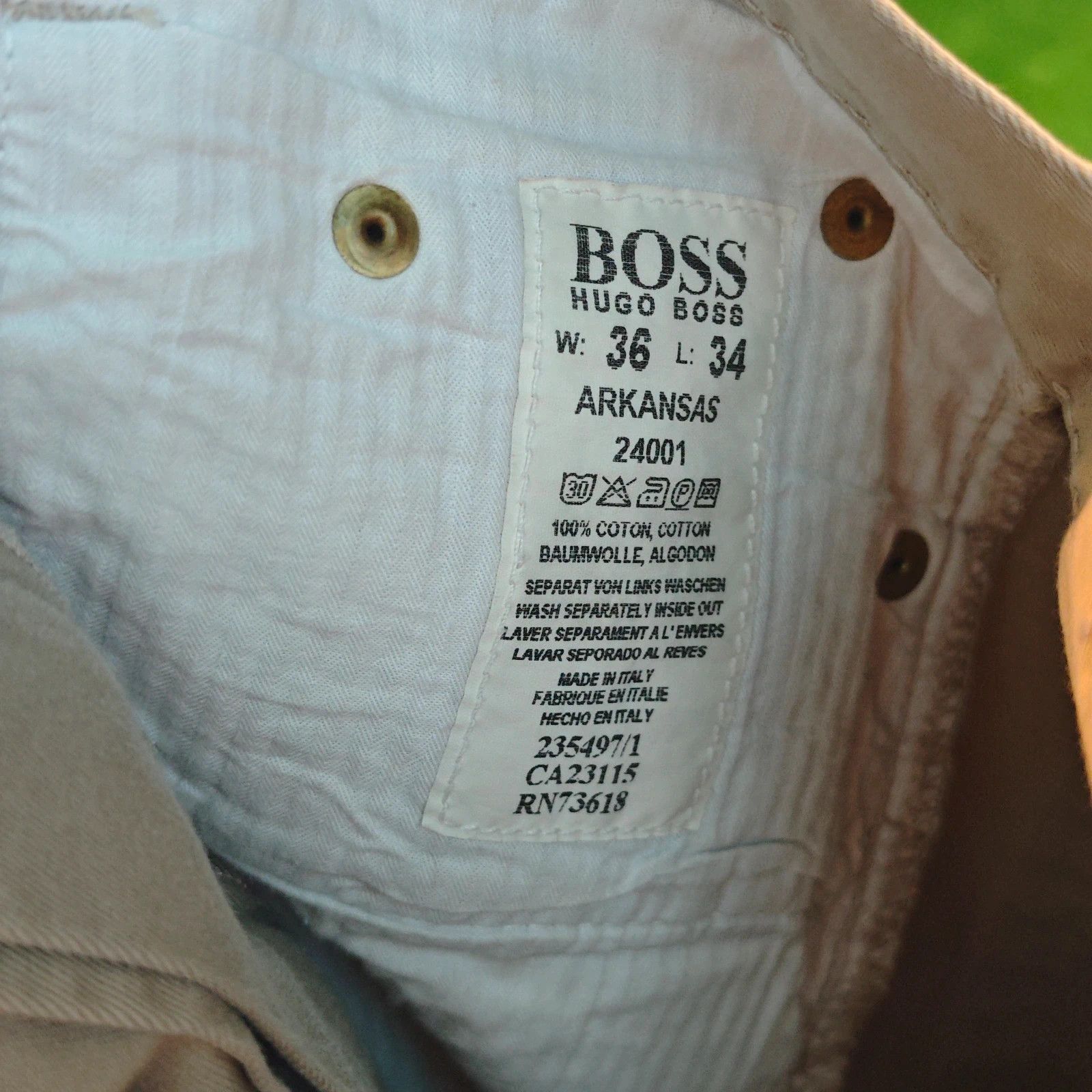 Hugo Boss Vintage Hugo Boss Pants Mens 36x34 Beige Straight Baggy Size US 36 / EU 52 - 7 Thumbnail