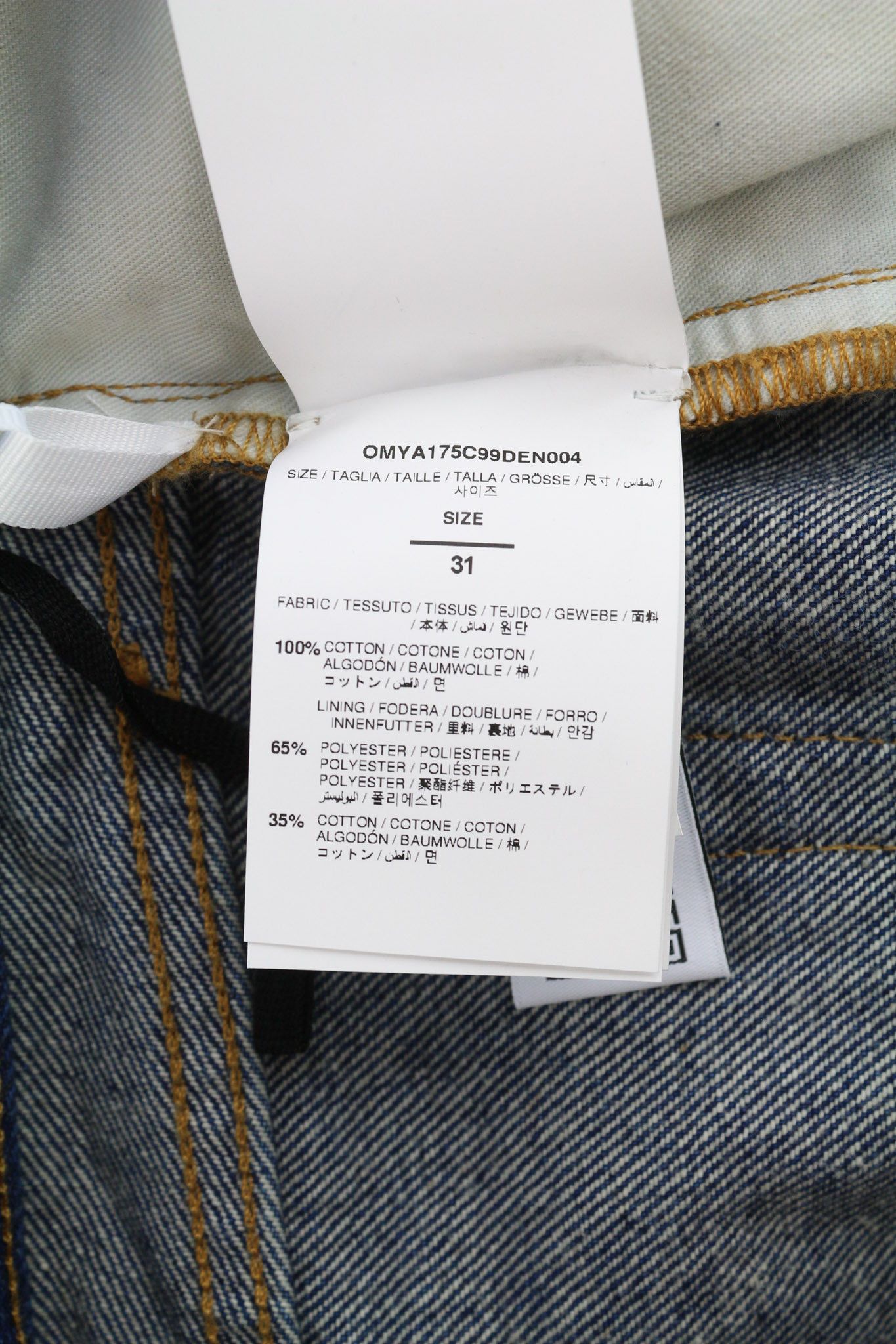 Off-White ARR TAPERED W31 Dark Blue Washed Denim Pockets 81652 Size US 31 - 7 Thumbnail