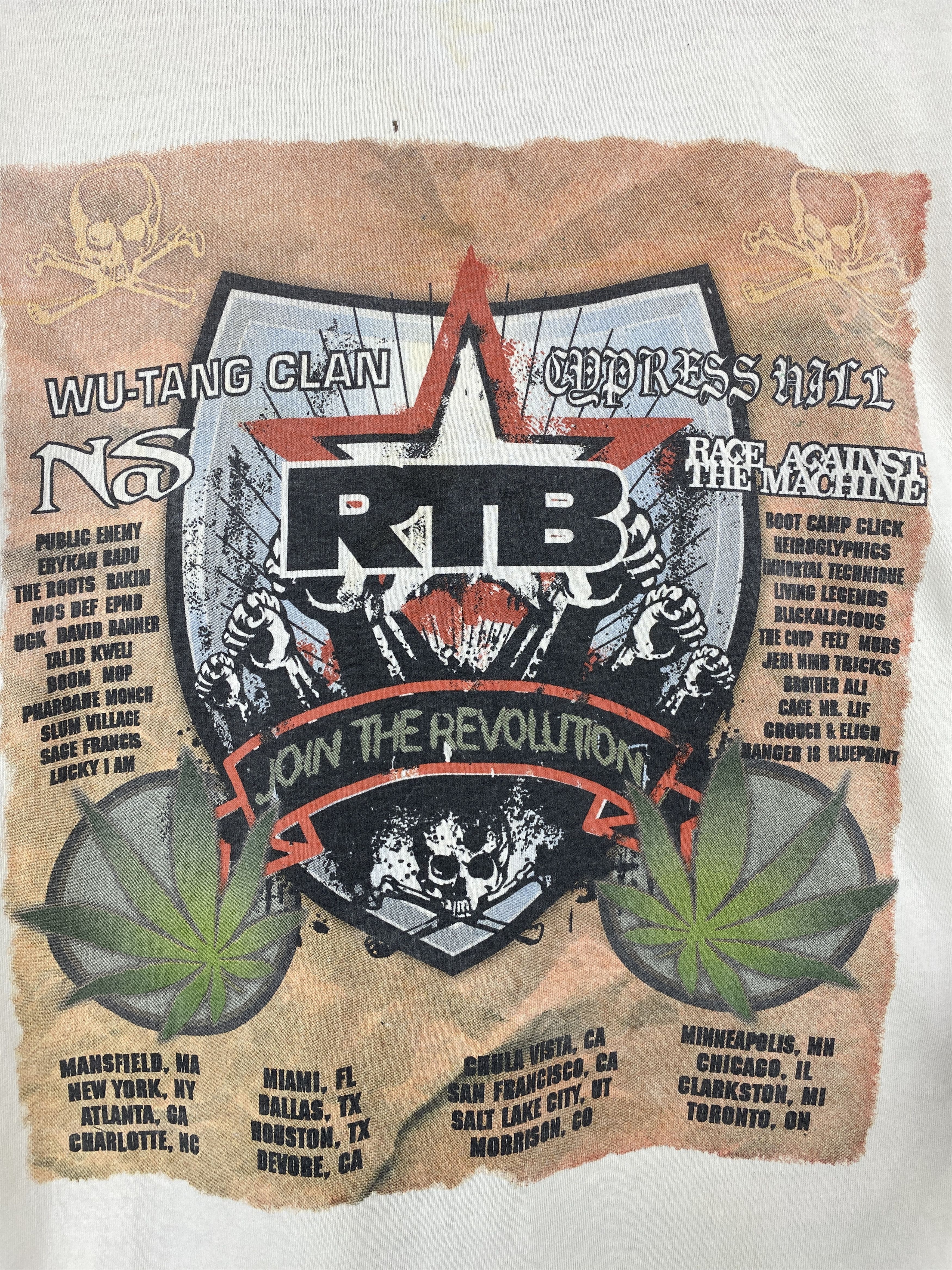 Band Tees × Fruit Of The Loom × Vintage Vintage 2007 Rock The Bells RATM Wu Tang Tshirt TA0602 Size US L / EU 52-54 / 3 - 6 Thumbnail