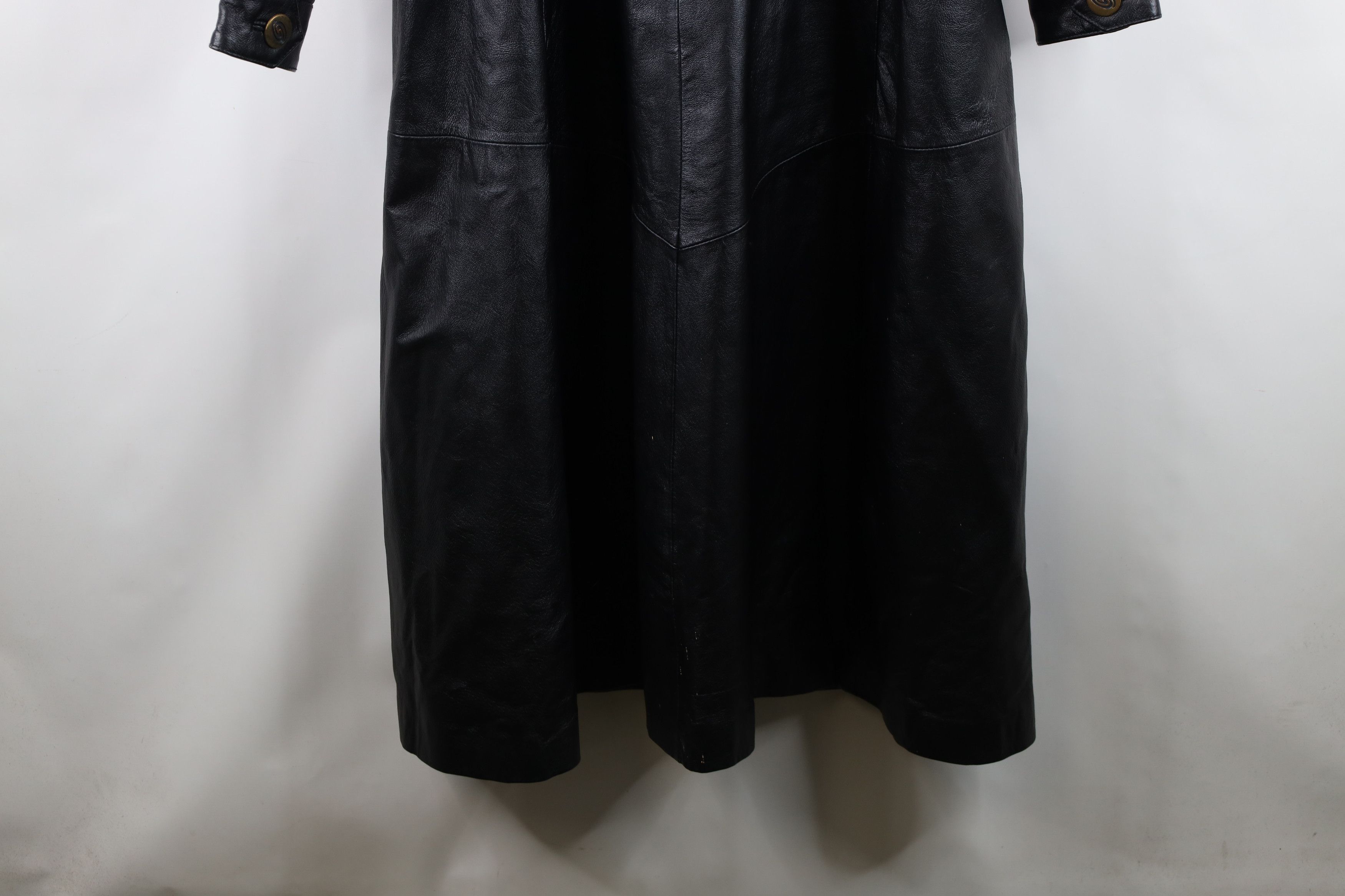 Vintage Vintage 90s Streetwear Heavy Leather Trench Coat Jacket Size M / US 6-8 / IT 42-44 - 16 Thumbnail