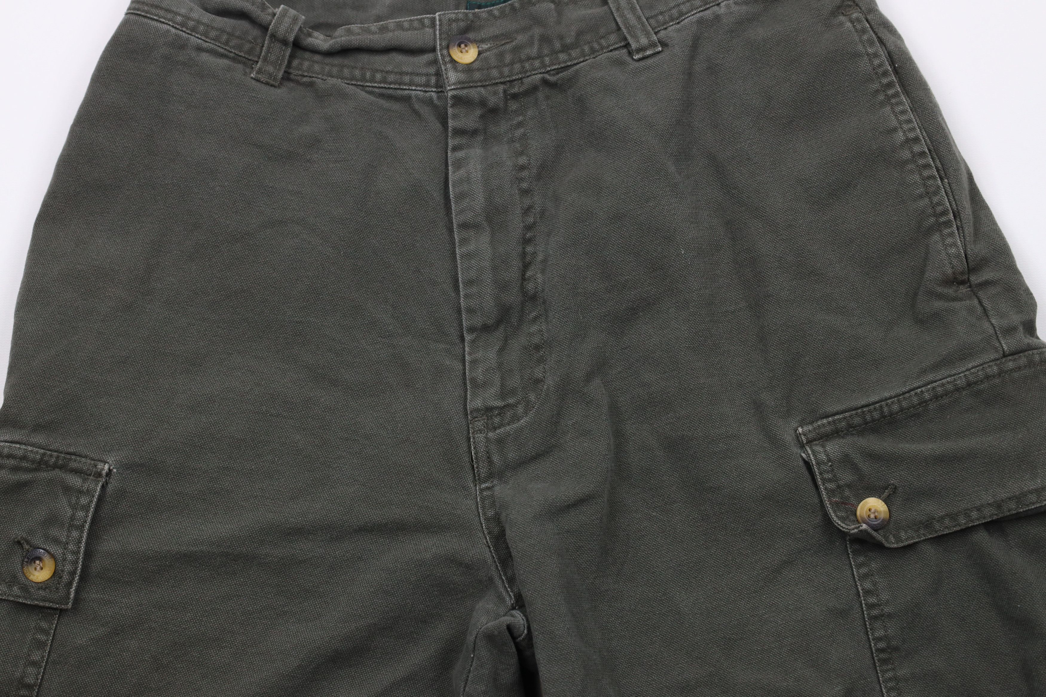 Vintage Vintage 90s Streetwear Baggy Fit Cargo Shorts Green Cotton Size US 30 / EU 46 - 3 Thumbnail
