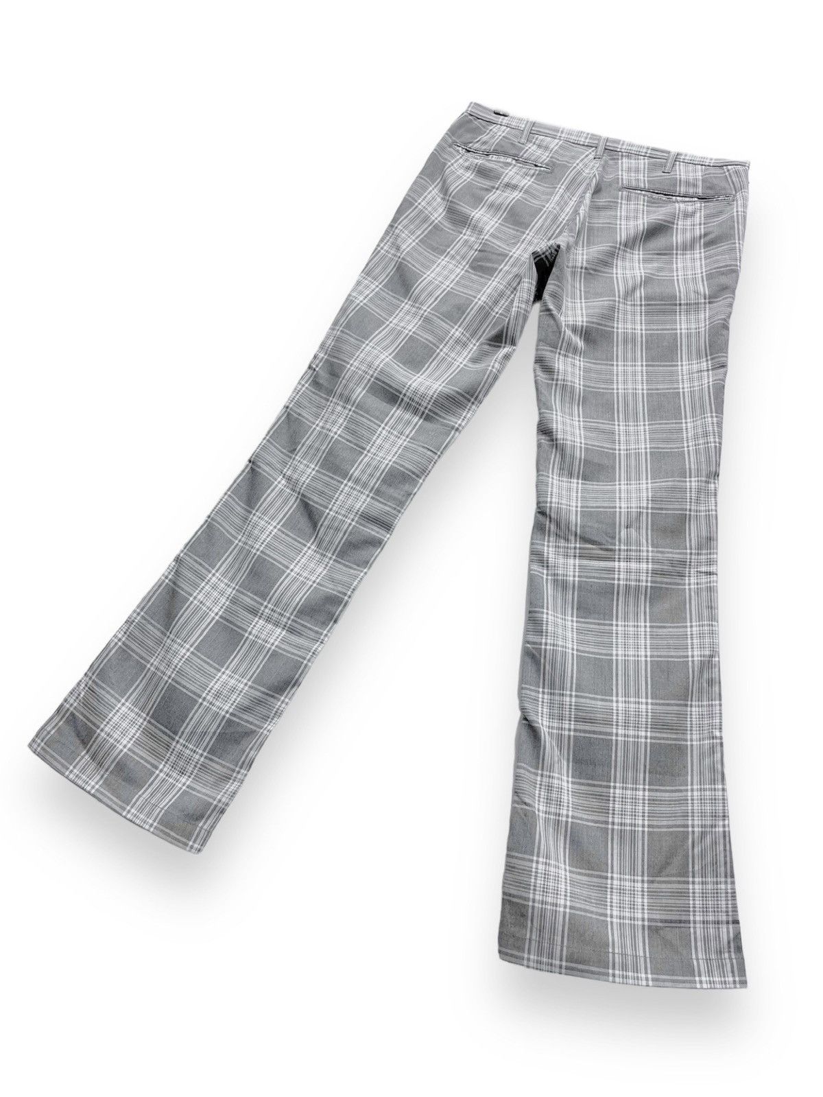 semanticdesign SEMANTIC Punk Checkered Gray Tartan Light Rayon Blends Flare Size US 30 / EU 46 - 5 Thumbnail