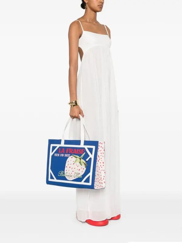 Balmain o1s1wg111225 Size:OS/La Fraise Tote Bag in Blue/White Size ONE SIZE - 5 Thumbnail