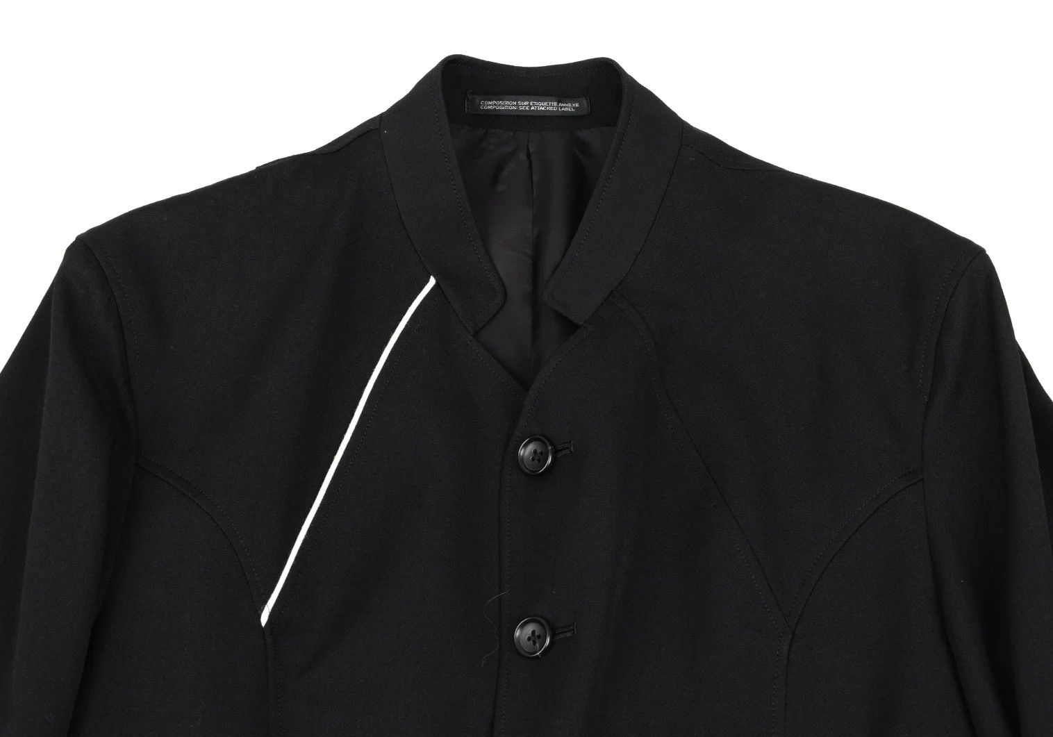 Yohji Yamamoto Yohji Yamamoto Wool Gabardine Jacket Black Size US M / EU 48-50 / 2 - 2 Thumbnail