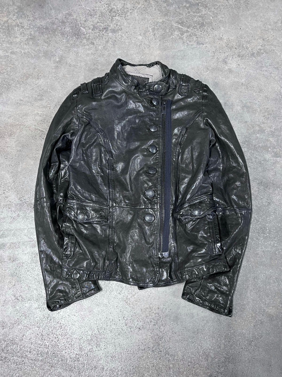 Hedi Slimane Napoleon Genuine Leather Indie Sleaze Asymmetrical Jacket Size M / US 6-8 / IT 42-44 - 1 Thumbnail