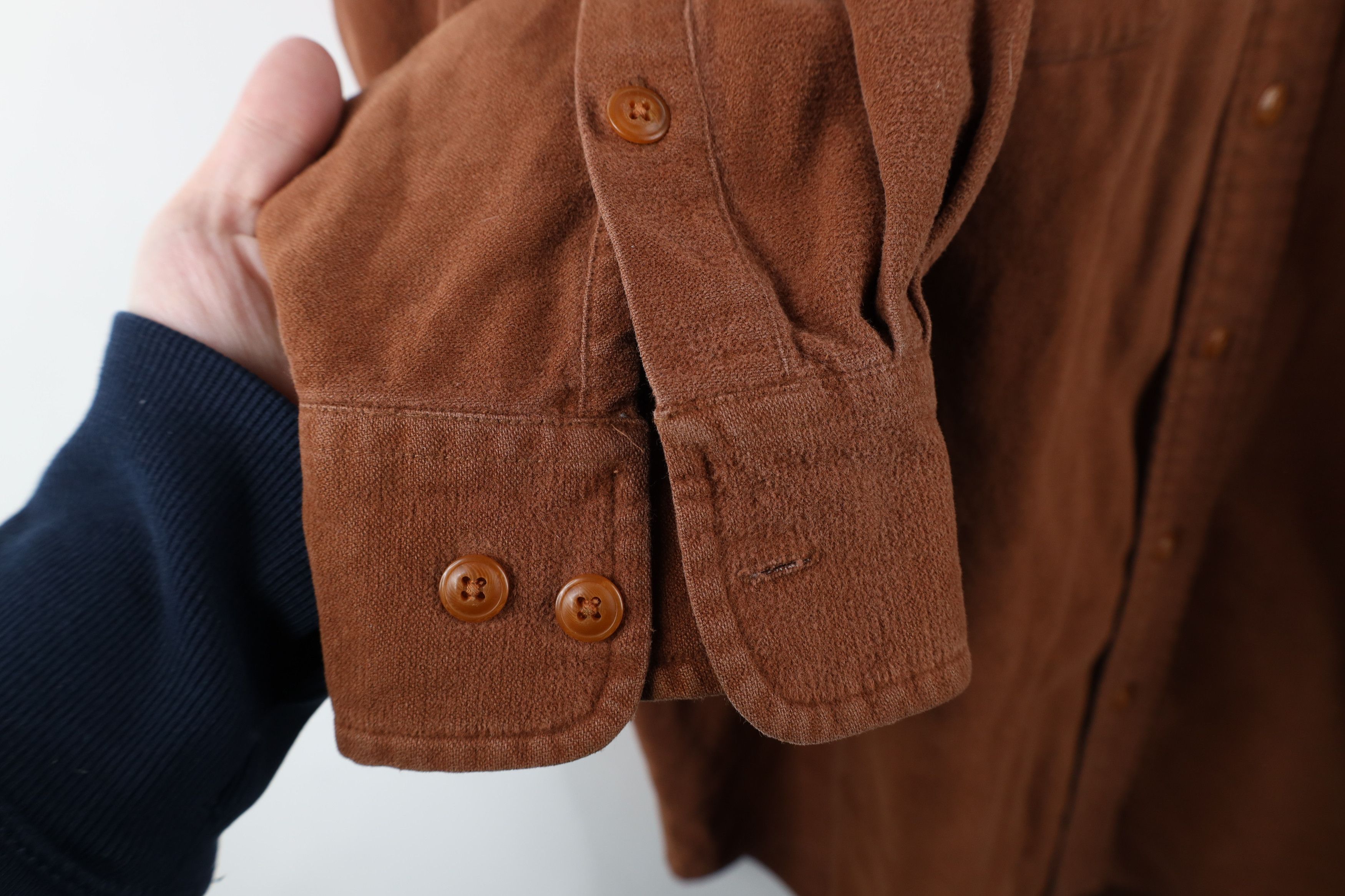 Cabelas × Vintage Vintage 90s Cabelas Chamois Cloth Button Down Shirt Brown Size US XL / EU 56 / 4 - 7 Thumbnail