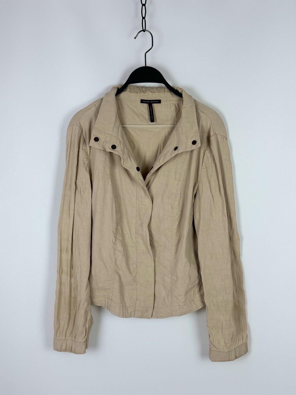 Sarah Pacini Sarah Pacini Linen Beige Light Jacket Size M / US 6-8 / IT 42-44 - 11 Thumbnail