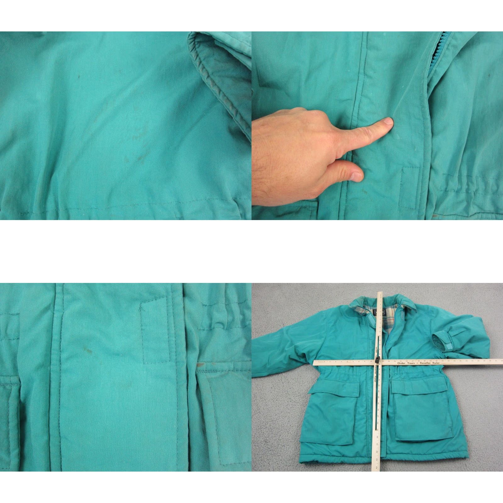 Vintage VINTAGE Woolrich Jacket Womens L Blue Solid Zip Parka 90s Wool Lining Size L / US 10 / IT 46 - 8 Thumbnail