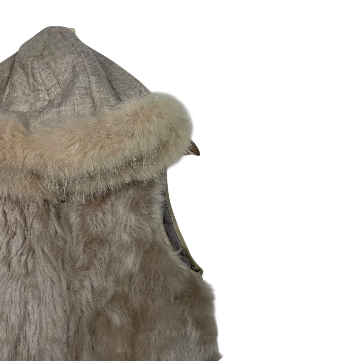 Japanese Brand El Midas Brown Hooded Faux Fur Vest Size M / US 6-8 / IT 42-44 - 5 Thumbnail