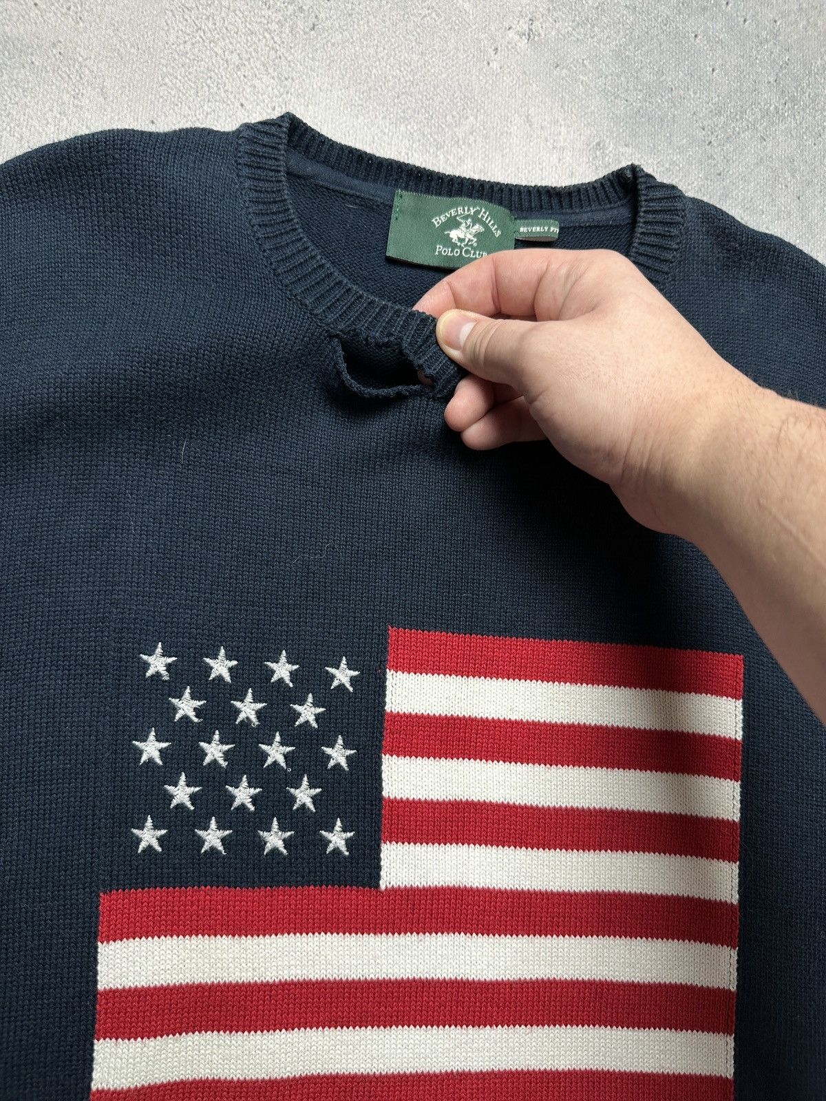 Beverly Hills Polo Club Vintage Beverly Hills Polo Club Flag America Sweater USA 00s Size US XL / EU 56 / 4 - 5 Thumbnail