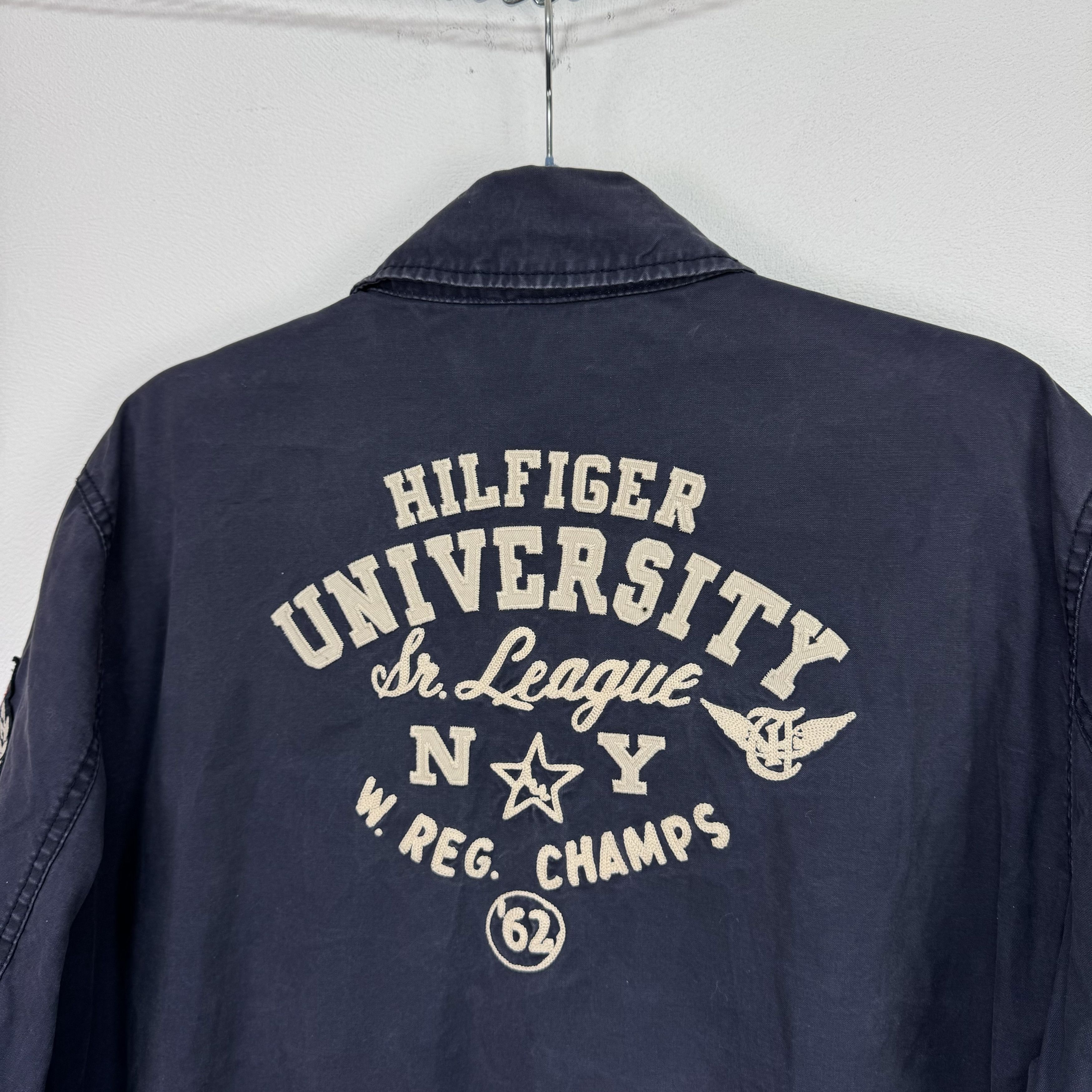 Tommy Hilfiger × Vintage TOMMY HILFIGER VINTAGE FADED JACKET VARSITY COLLEGE NEW YORK Size US M / EU 48-50 / 2 - 5 Thumbnail