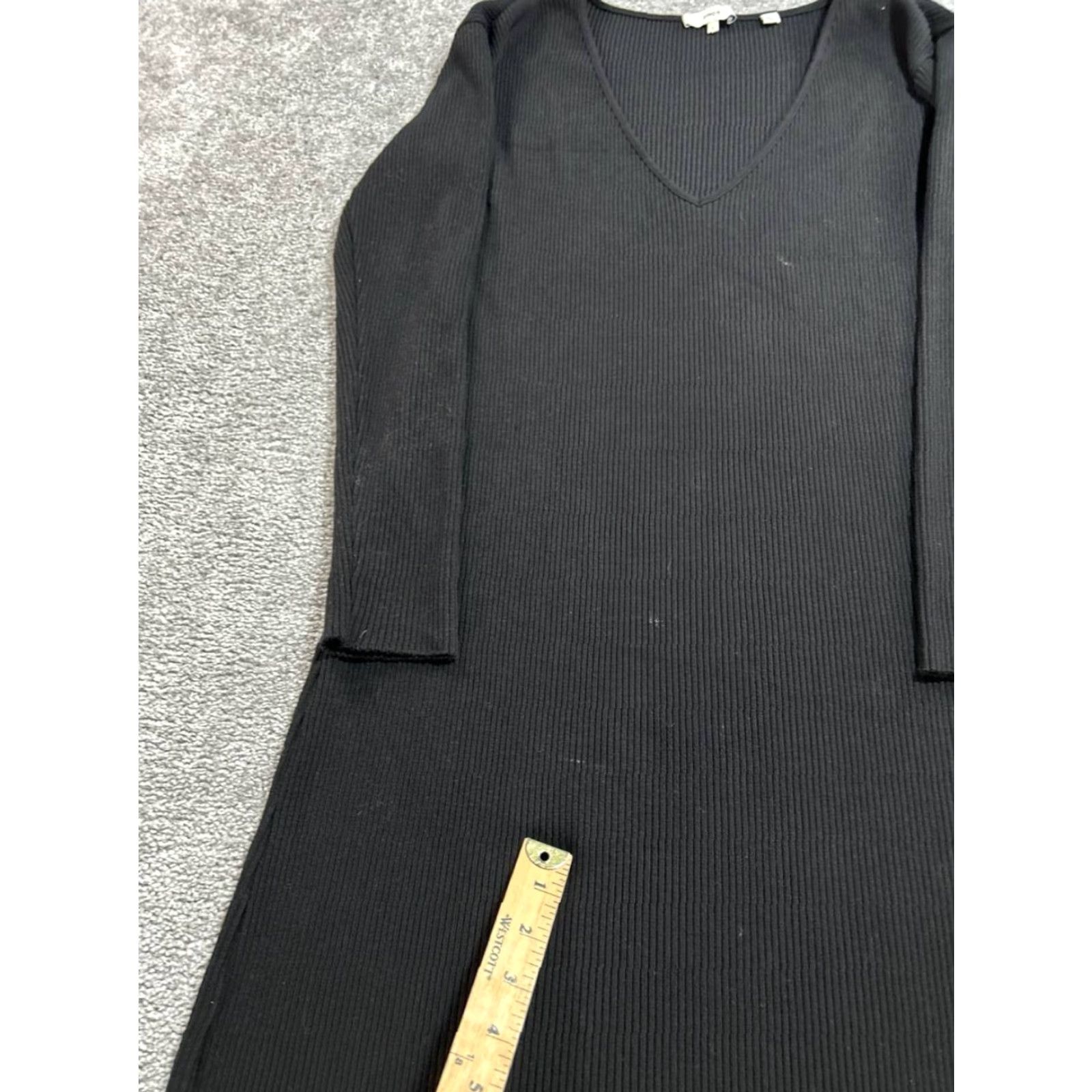 Vince Vince Sweater Dress Womens Large Black Cotton Blend Midi Dress Size L / US 10 / IT 46 - 7 Thumbnail