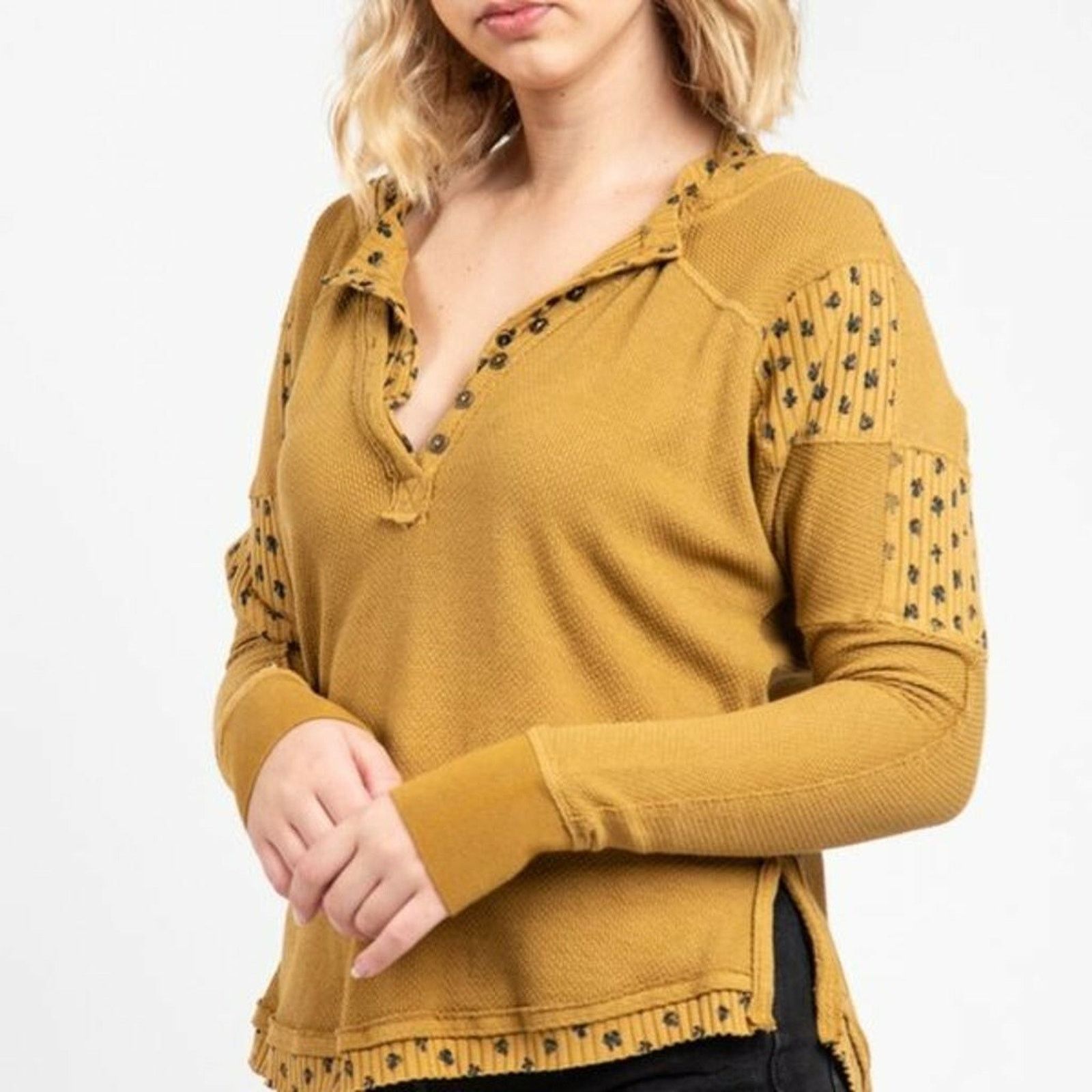 Free People Free People Heart to Heart Henley green women Top M A003004 Size M / US 6-8 / IT 42-44 - 3 Thumbnail