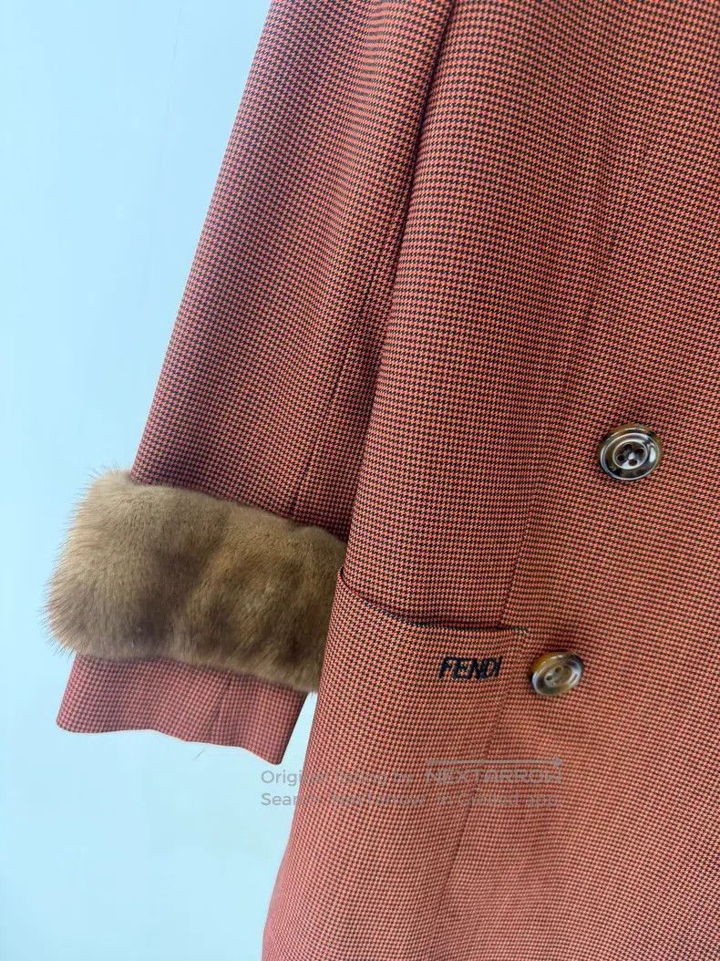 Fendi Fendi Mink Fur Trimmed Lapel Wool Blazer Size XS / US 0-2 / IT 36-38 - 4 Thumbnail