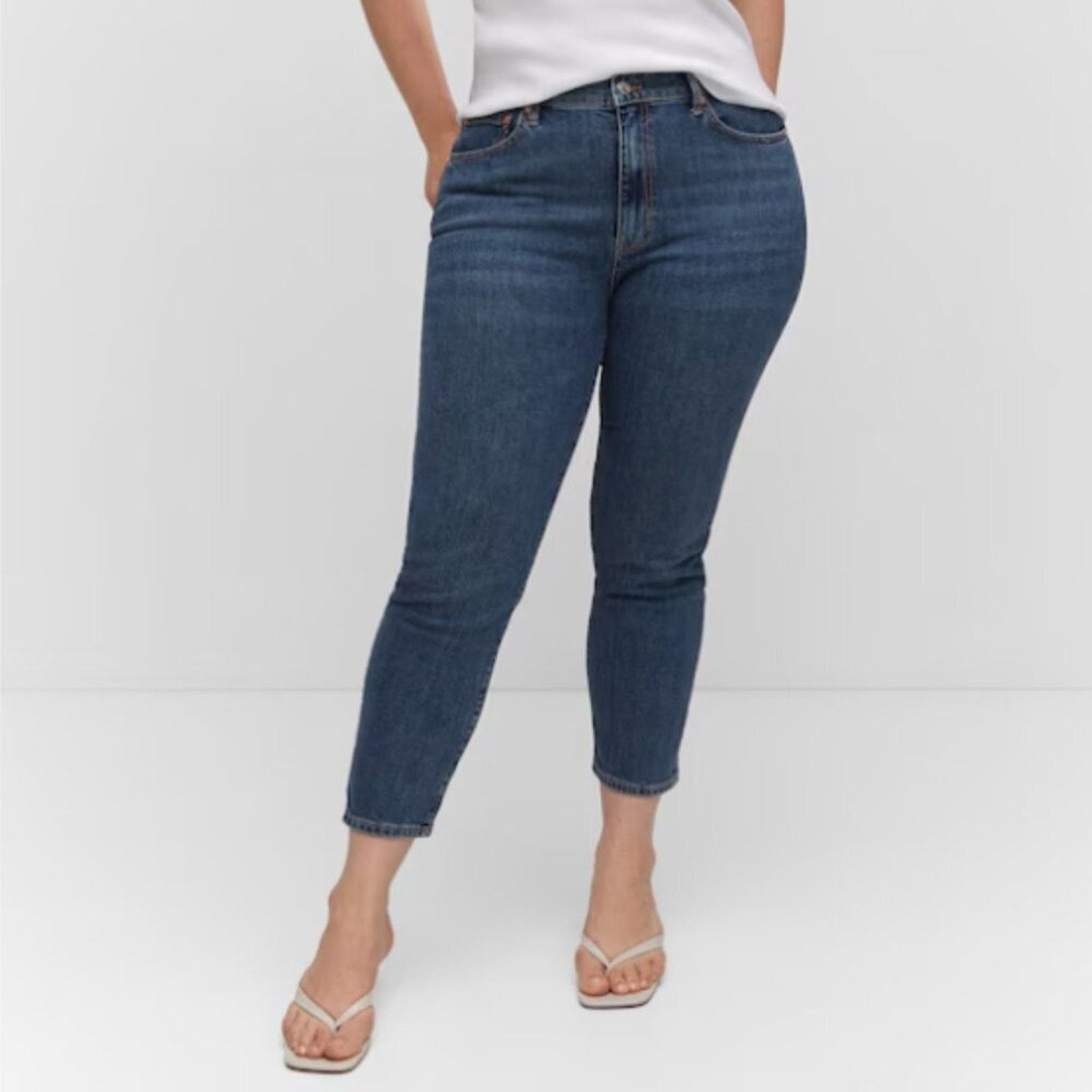 Mango Mango MNG Slim Copped Dark Blue Jeans NWT Plus 16 Size 38" / US 16 / IT 52 - 6 Thumbnail