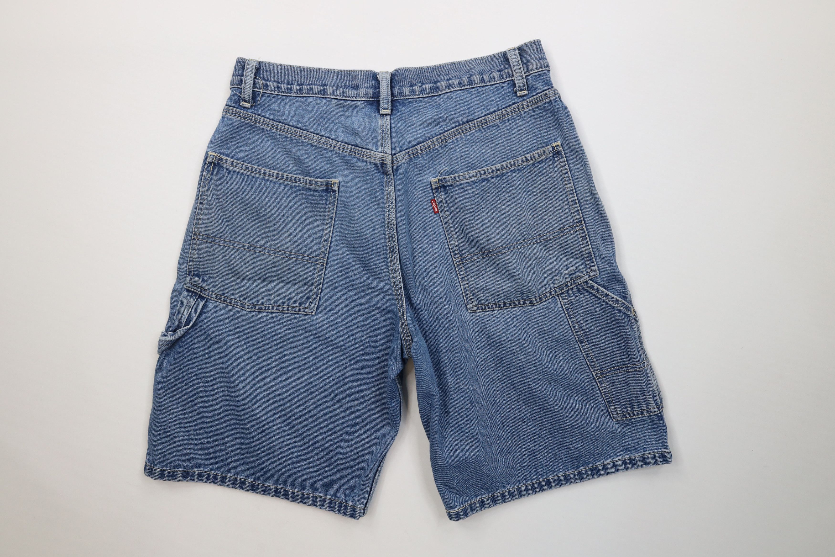 Levi's Vintage Y2K 2002 Dungaree Denim Jean Shorts Jorts Blue Size US 31 - 11 Thumbnail