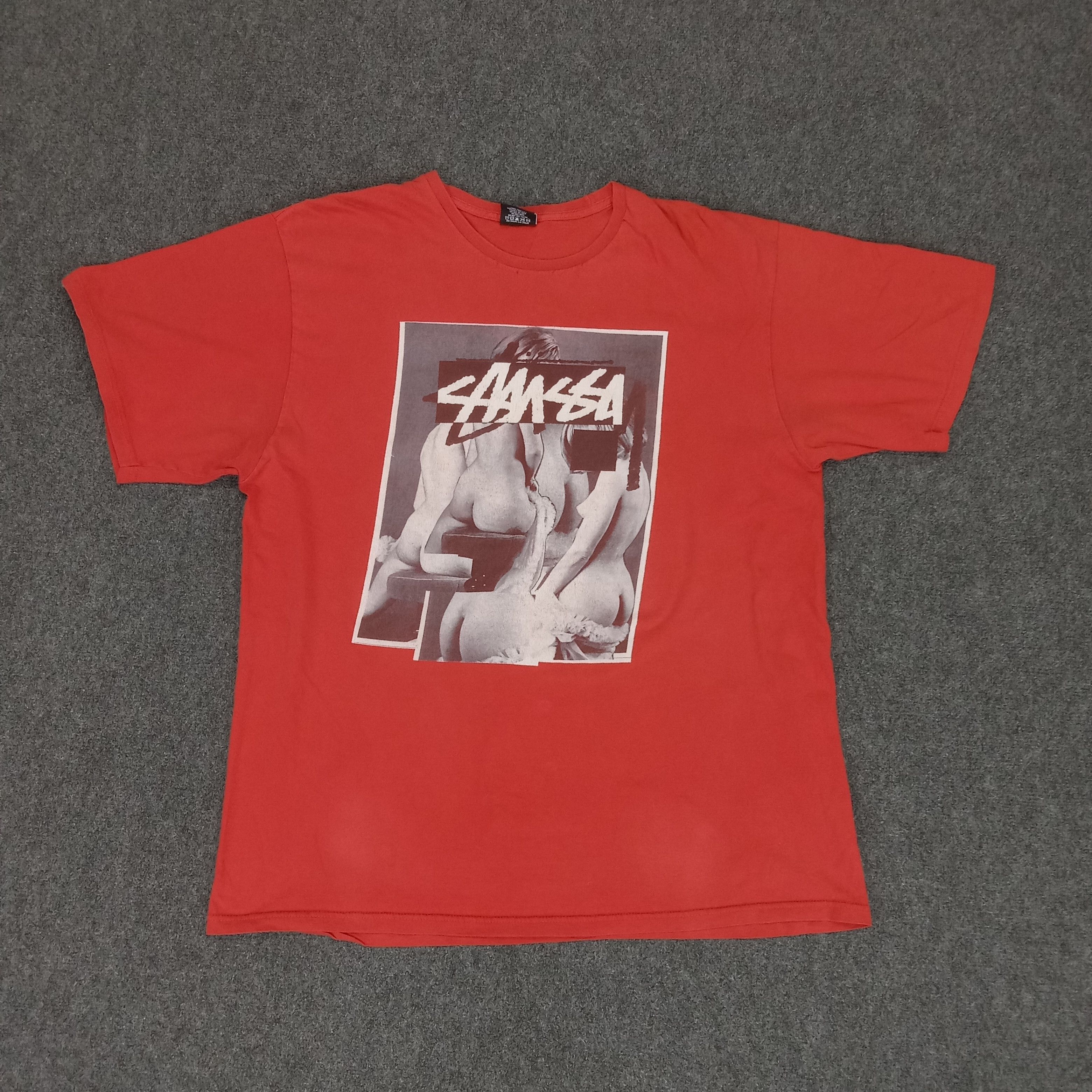 Stussy × Vintage Stussy American Streetwear Style Naked Tshirt Size US XL / EU 56 / 4 - 1 Thumbnail