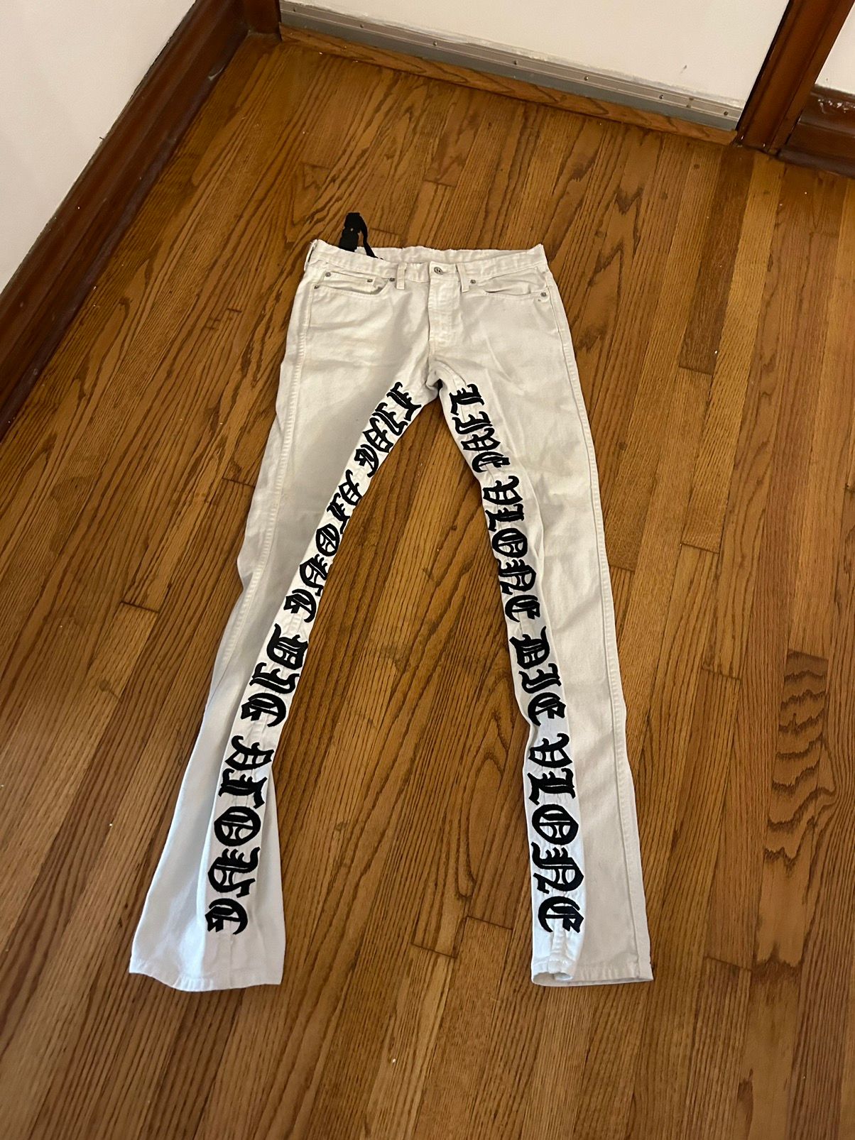 Pre-owned Vlone White Old English Denim