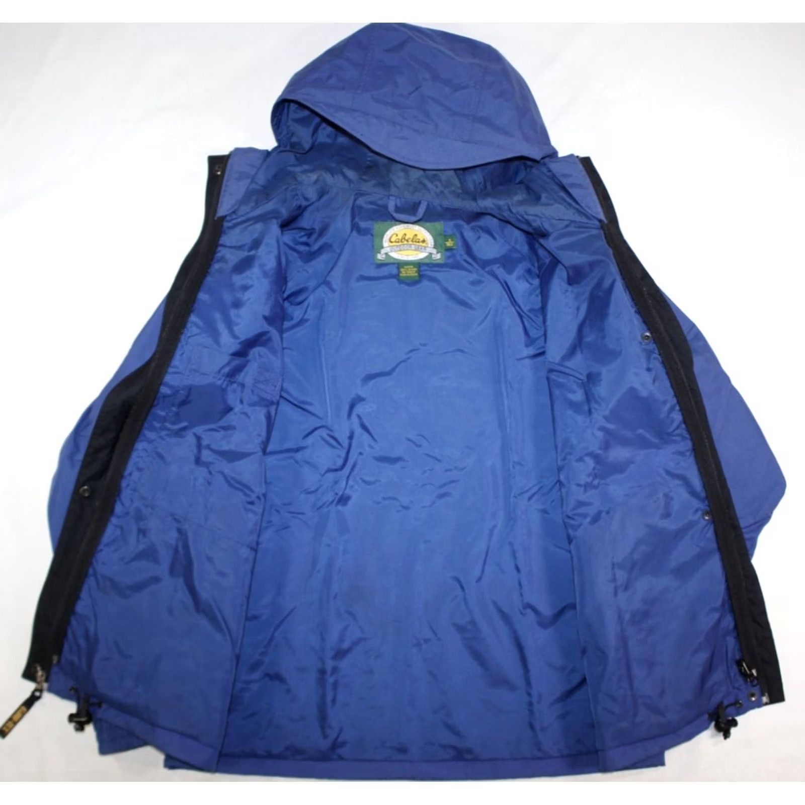 Vintage Cabela's Jacket Men's S Gore Tek Shell Rain Windbreaker Hooded Blue Size US 29 - 5 Thumbnail