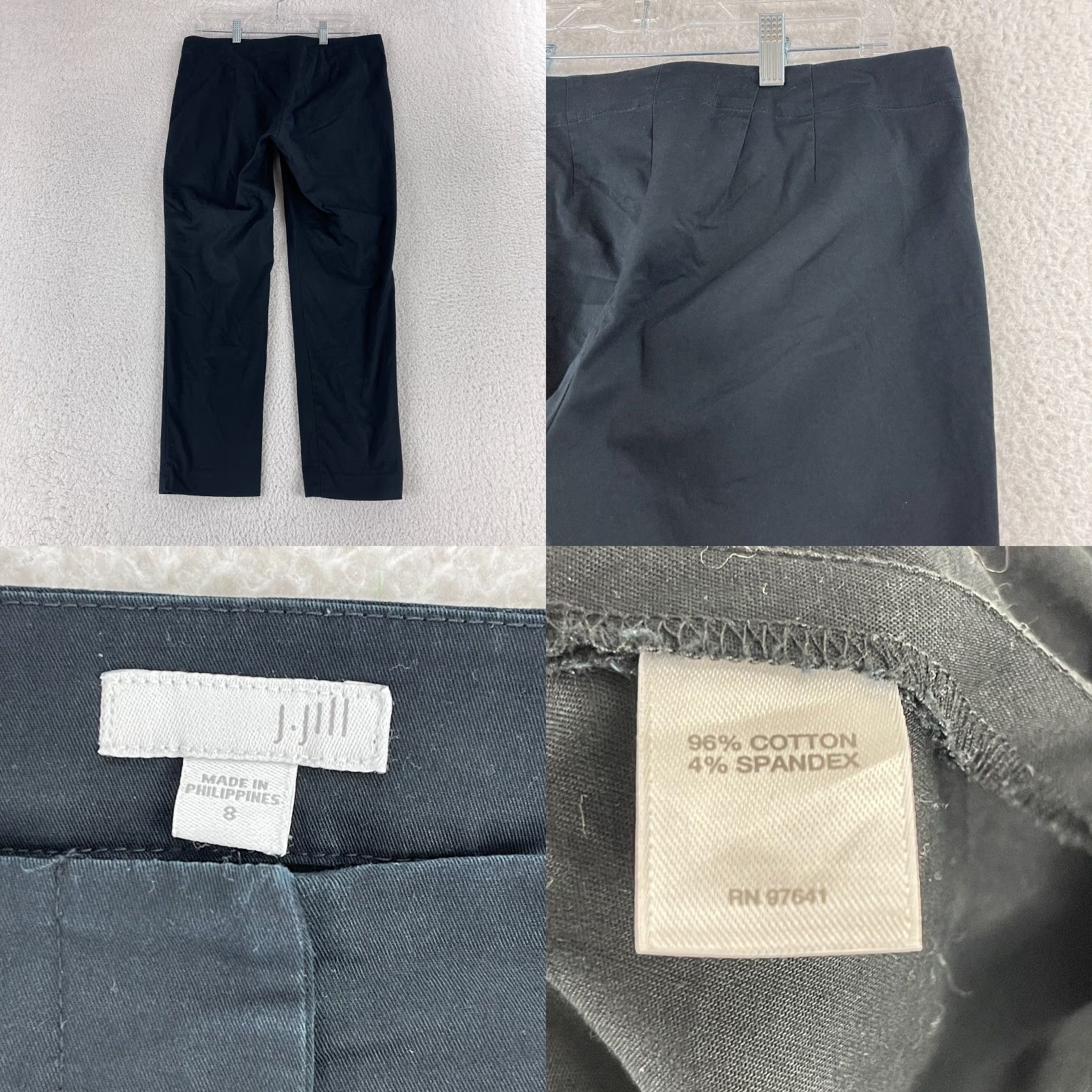 J. Jill J. Jill Black Straight Crop Chino Pants Womens Size 8 Mid-Rise Casual Cotton Spandex Size 30" / US 8 / IT 44 - 9 Thumbnail