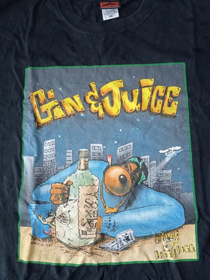 Vintage Vintage 00s Snoop Dogg Gin&Juice T-Shirt Death Row Size US XXL / EU 58 / 5 - 5 Thumbnail