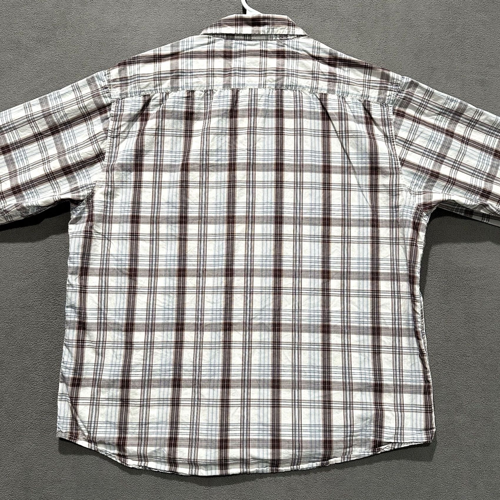 American Eagle Outfitters American Eagle Outfitters Shirt Mens XL Ivory Plaid Western Vintage Slim Fit Snap Button-Up Western Theme Mens XL Ivory Plaid Short? Size US XL / EU 56 / 4 - 2 Thumbnail