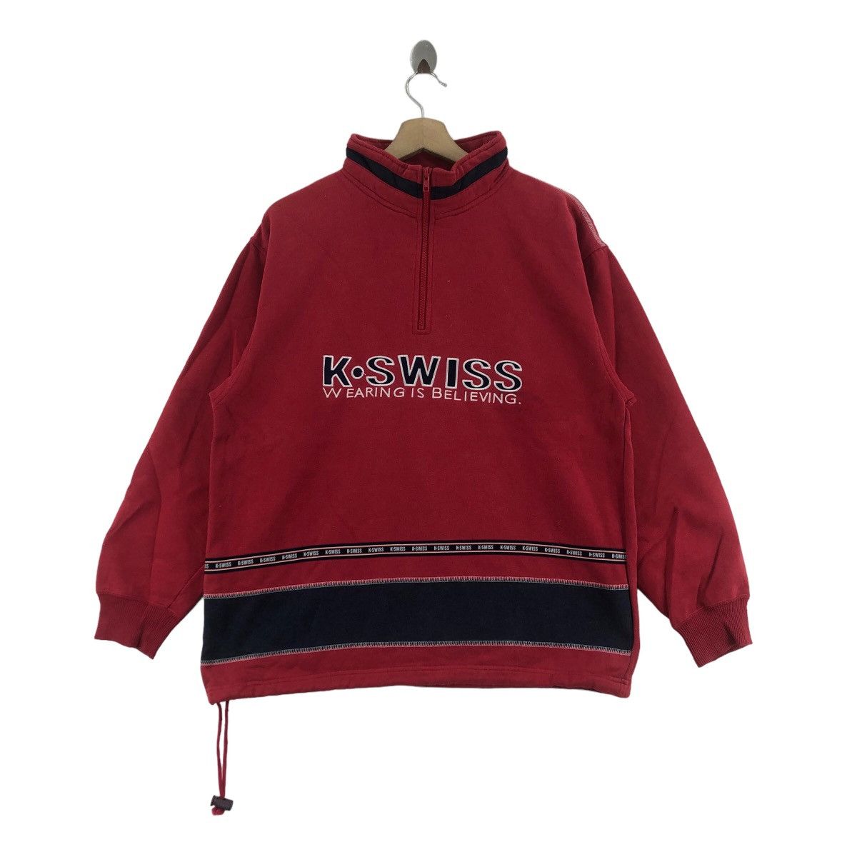 Vtg K-SWISS TENNIS CALIFORNIA Center Logo Fleece Sweater