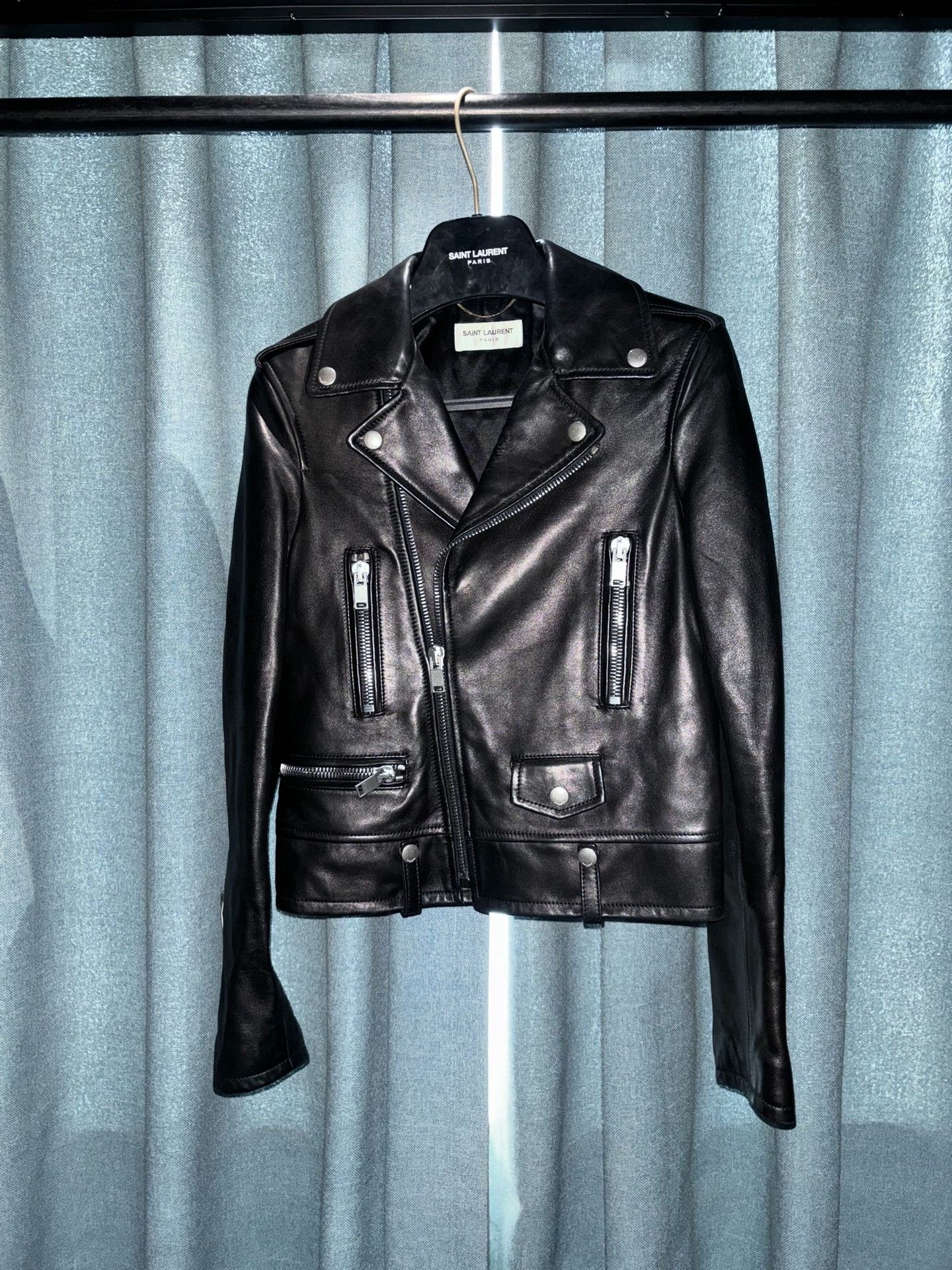 Saint Laurent Paris Saint Laurent L01 Leather Jacket Size XXS / US 00 / IT 34 - 1 Thumbnail