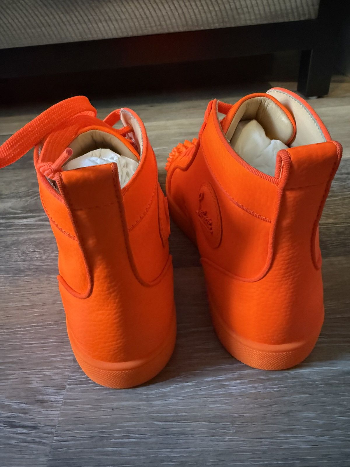 Christian Louboutin Christian louboutin -neon orange high top sneakers Size US 9 / EU 42 - 3 Thumbnail