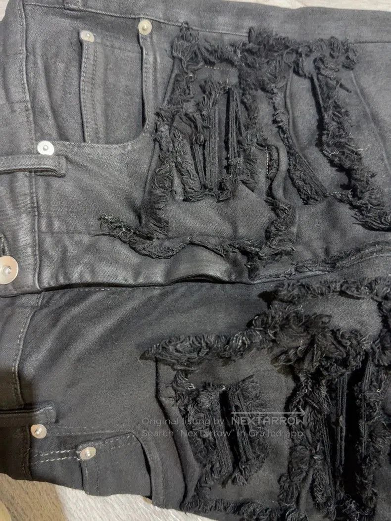 Rick Owens Rick Owens 21FW Distressed Waxed Jeans . Size US 31 - 9 Thumbnail