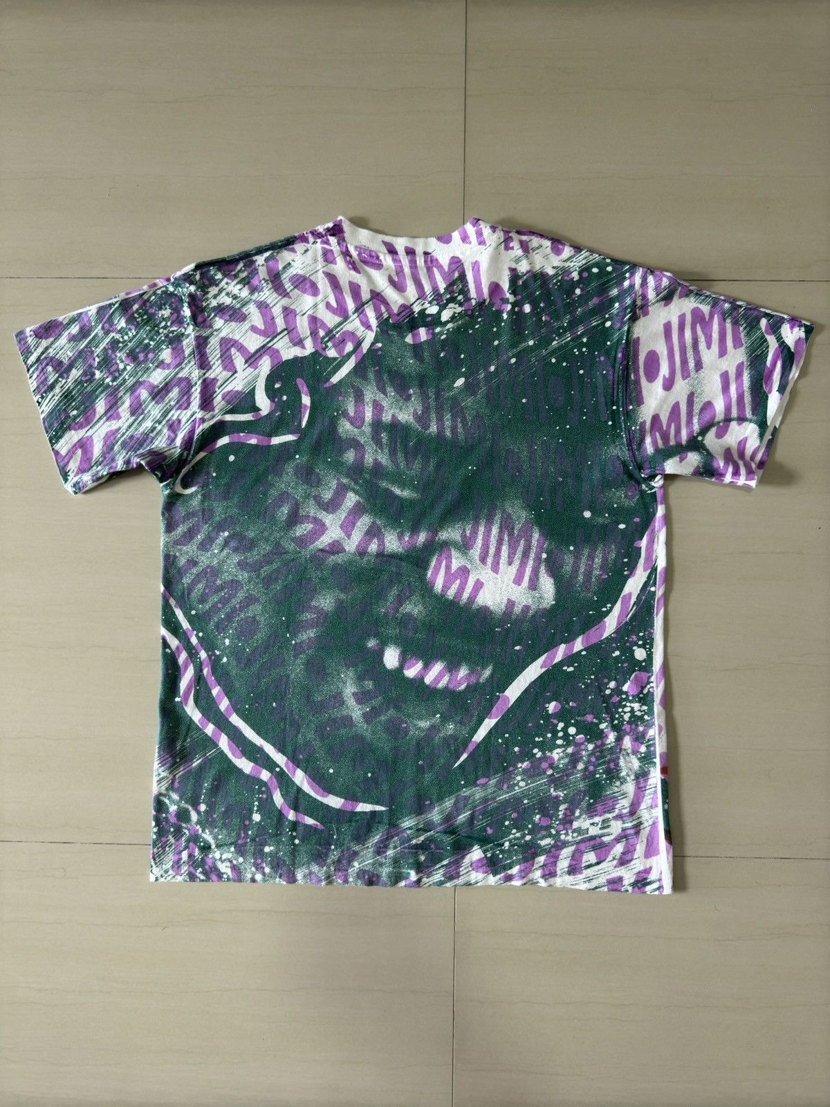 Band Tees × Vintage 90s Jimi Hendrix AOP All Over Print VTG Rock Tee Hanes Shirt Size US L / EU 52-54 / 3 - 2 Thumbnail