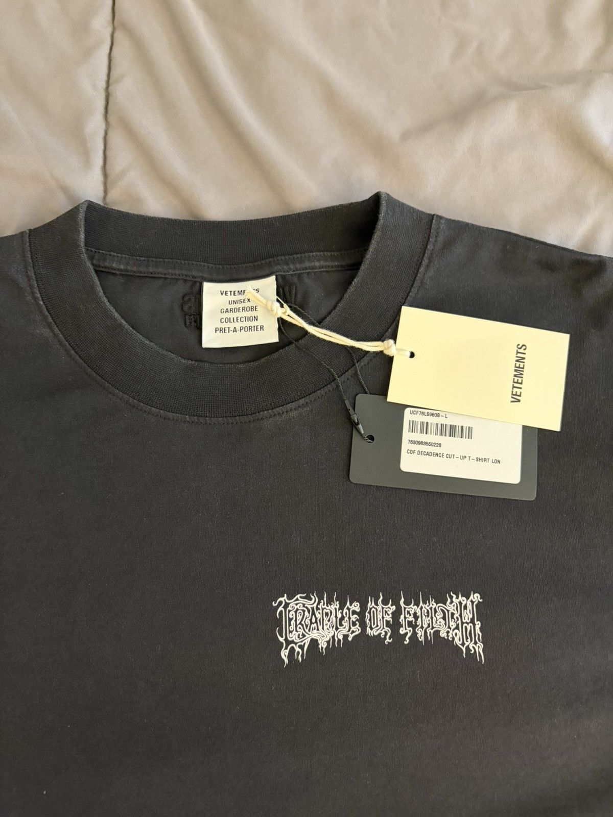 Vetements Cof Decadence Cut-Up Long Sleeve T-Shirt - Black Size US L / EU 52-54 / 3 - 4 Thumbnail