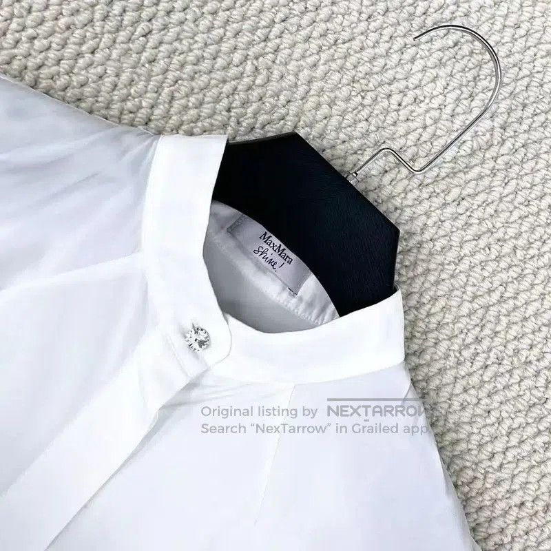 Max Mara MaxMara White Floral Short Sleeve Shirt . Size L / US 10 / IT 46 - 3 Thumbnail