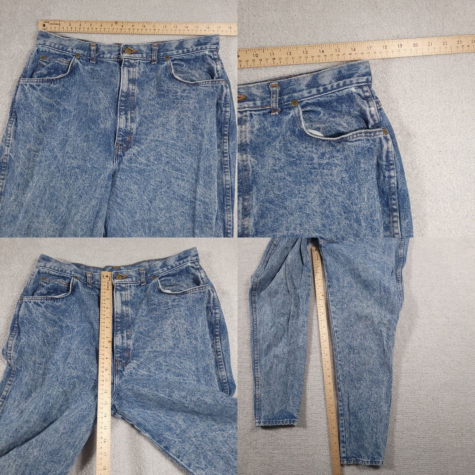 Vintage VINTAGE Chic Jeans Womens 14 Blue High Waisted Acid Wash Tapered Mom Denim 80s 90s USA Size 36" / US 14 / IT 50 - 8 Thumbnail