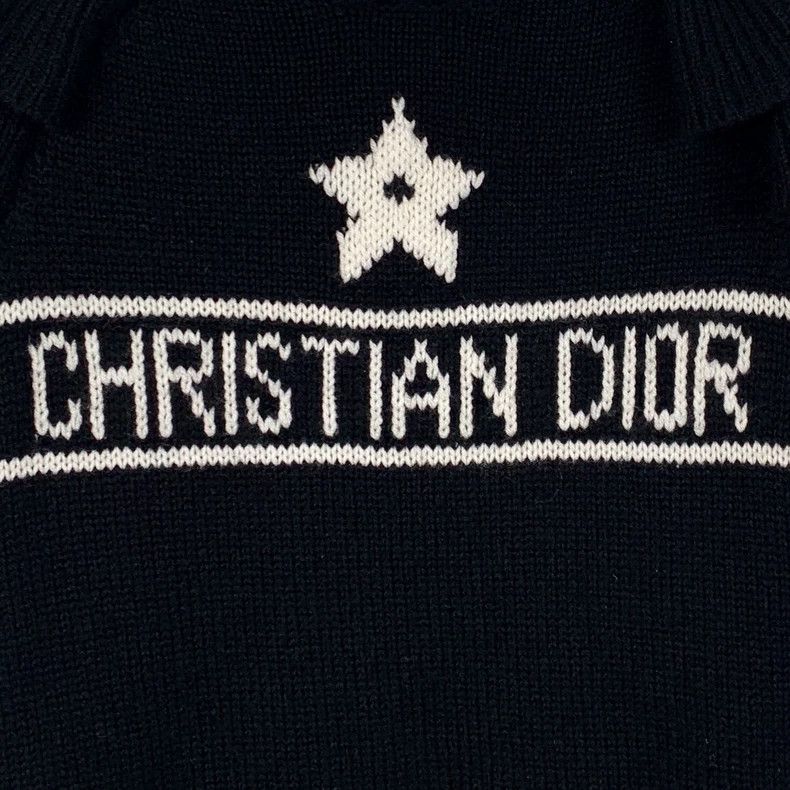 Dior Dior Size 34 23 black logo letter jacquard cashmere ruffle Size US XXS / EU 40 - 4 Thumbnail