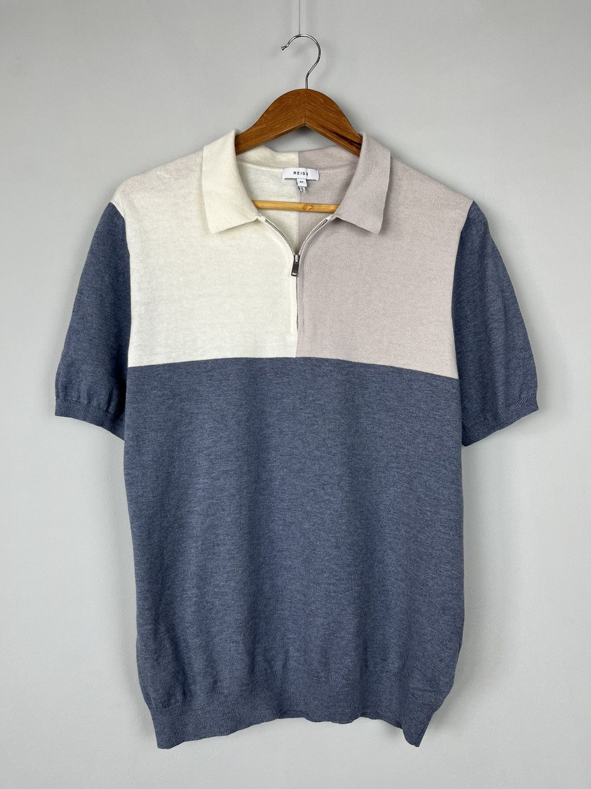 Reiss REISS Port Luxury 1/4 Zip Wool & Cotton Polo Size US M / EU 48-50 / 2 - 4 Thumbnail