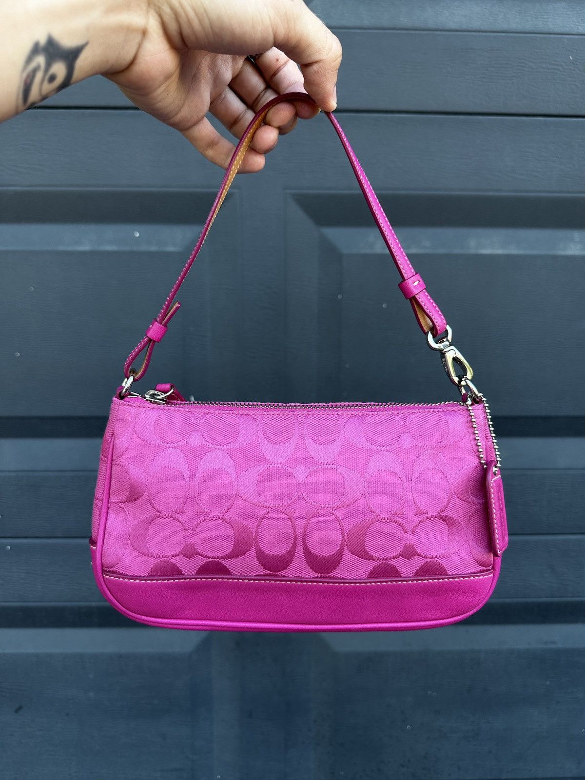Coach Vintage Y2k Coach Pink Signature Demi Hampton Shoulder Bag Grailed