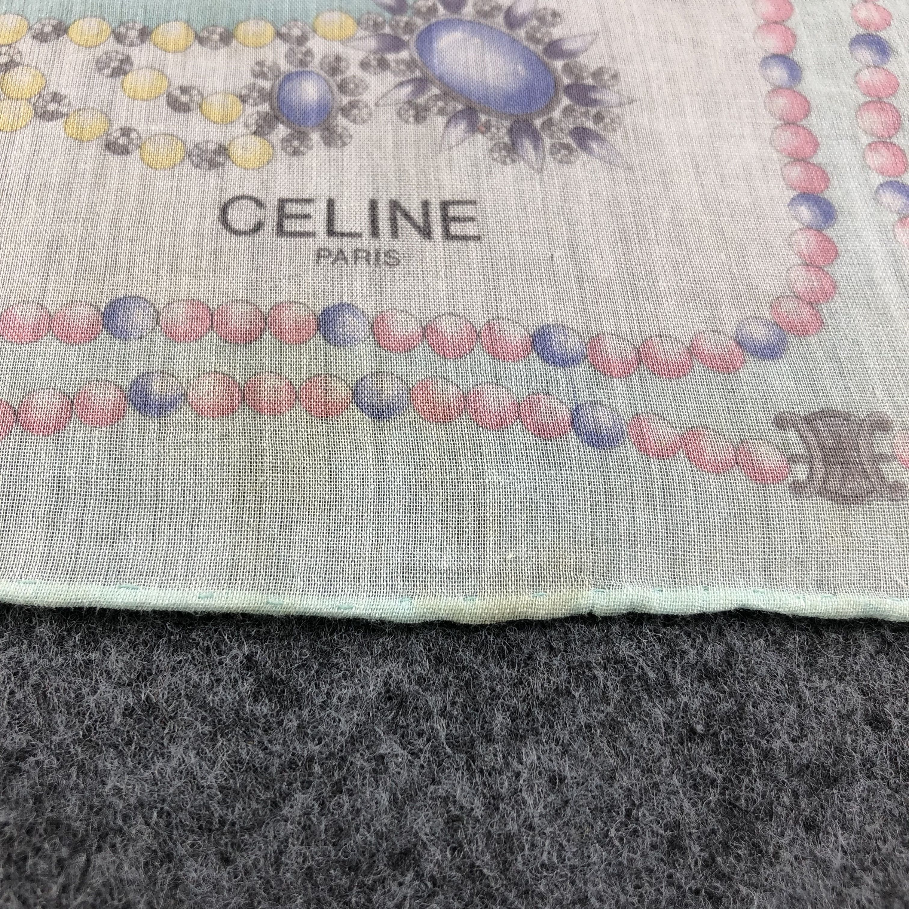 Japanese Brand Celine Hand Rolled Handkerchief Neckerchief Bandana H2249 Size ONE SIZE - 5 Thumbnail