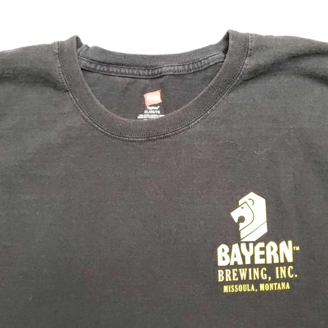Hanes Bayern Brewing Shirt Men XL Black 100% Cotton Tee Missoula Montana Beer TEE Size US XL / EU 56 / 4 - 4 Thumbnail