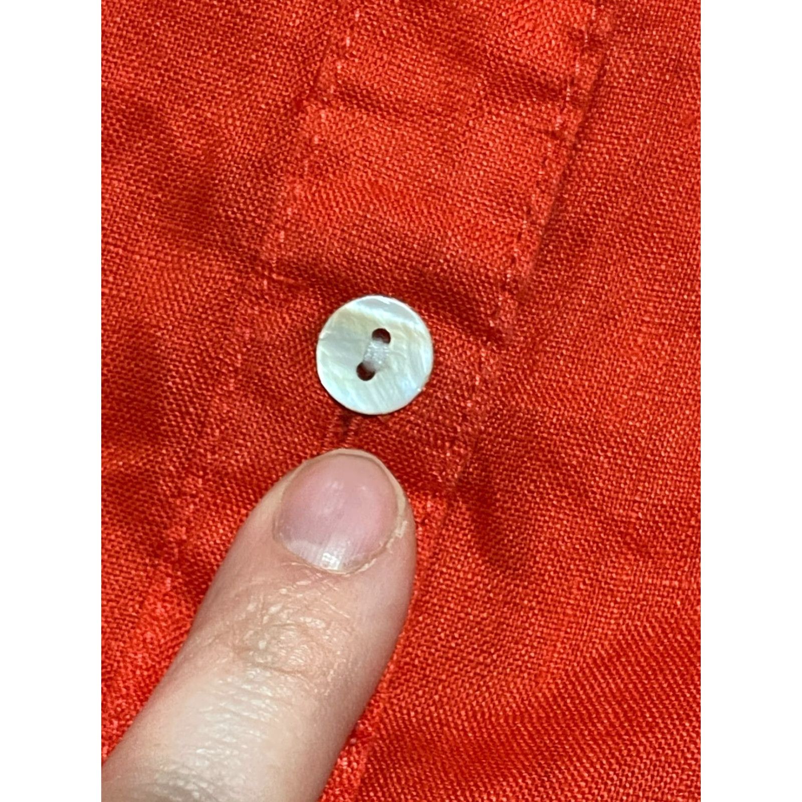 Vintage VINTAGE? Sigrid Olsen Shirt Womens Plus Size 2X Red Button Up Long Sleeve Collared, 2X, Red, Button-Up, Casual, Modern, Fall, Spring, Summer, Womens Size XXL / US 16-18 / IT 52-54 - 5 Thumbnail