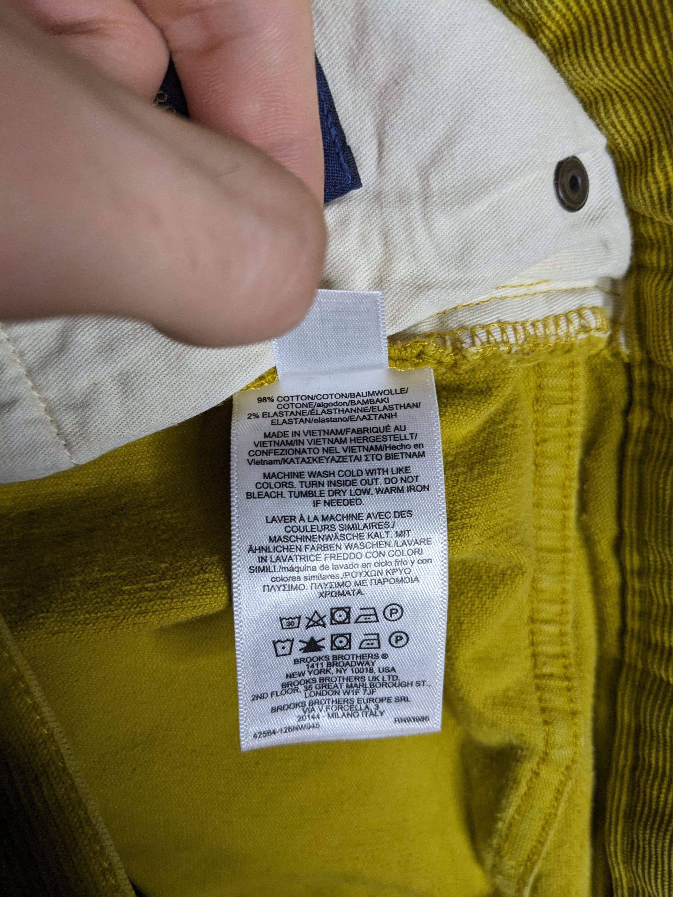 Brooks Brothers Brooks Brothers Mens Corduroy Pants 34x29 Mustard Straight Size US 34 / EU 50 - 13 Thumbnail
