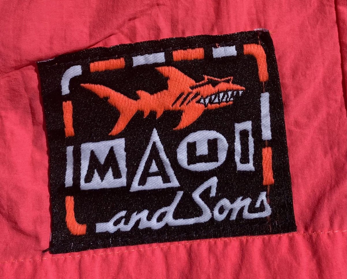 Maui and Sons VTG 80’s Maui and Sons Neon Sharks Surf Beach Shorts Mens M Size US 35 - 2 Thumbnail